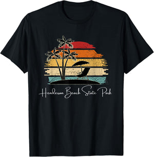 Vintage Henderson Beach State Park Palm Trees Spring Summer Women Kids T-Shirt - T-Shirt | Black