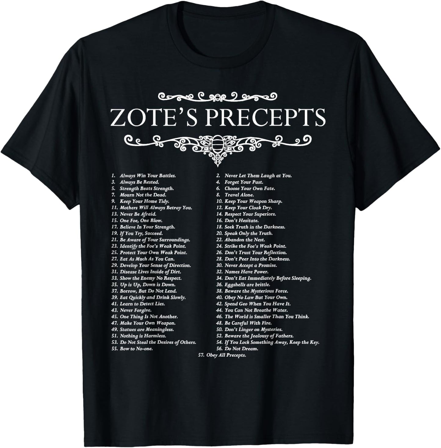 Funny Nerdy Zote's Precepts Knight Gamer T-Shirt - T-Shirt | Black