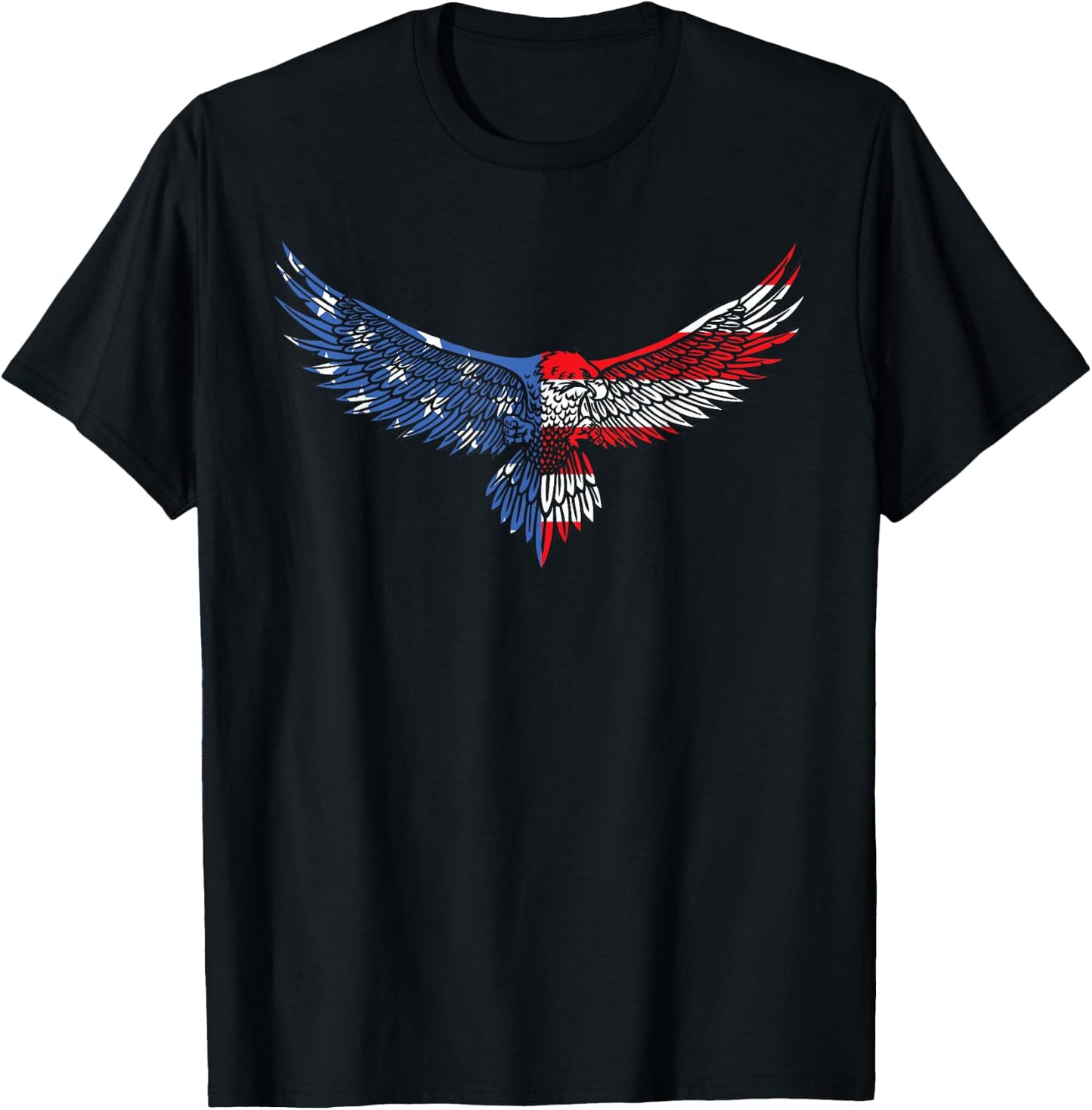 American Flag an Eagle Mullet Patriotic Dad Husband T-Shirt - T-Shirt | Black