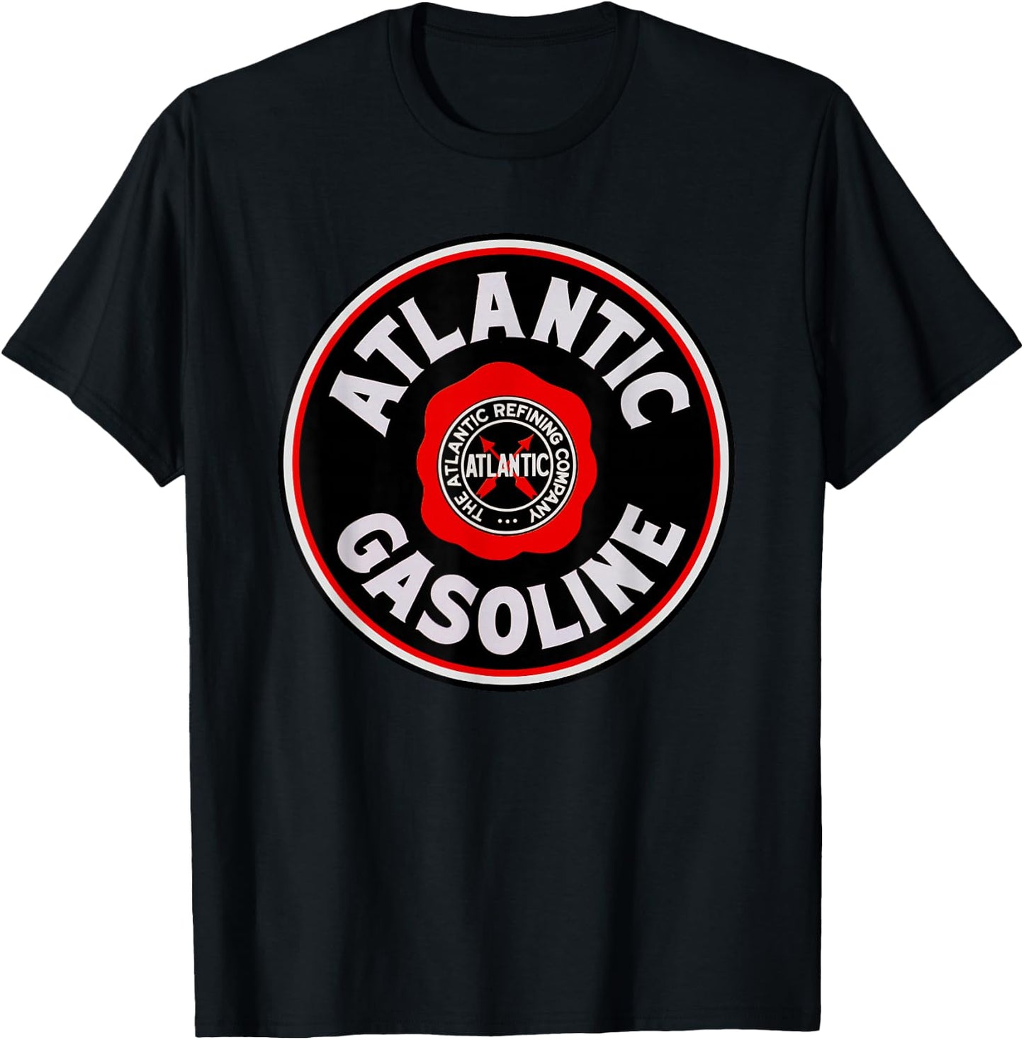 Retro Vintage Gas Station Atlantic Gasoline Motor Oil Car T-Shirt - T-Shirt | Black