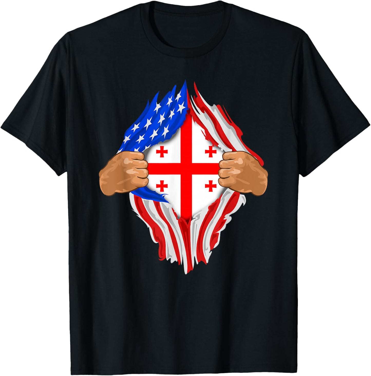 Georgian Blood Inside Me | Georgia Flag Gift T-Shirt - T-Shirt | Black