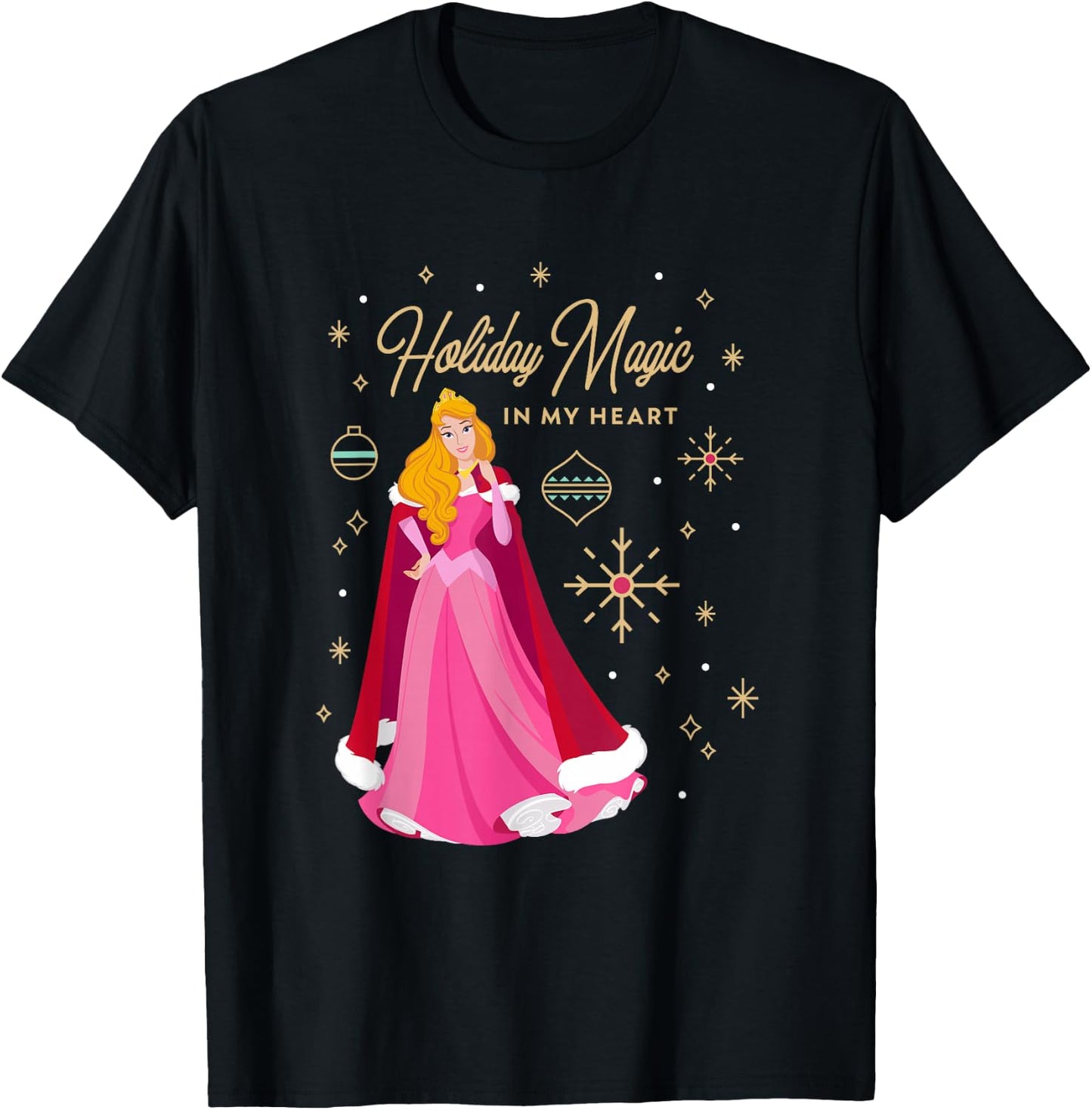 Disney Princess Aurora Holiday Magic in My Heart T-Shirt - T-Shirt | Black