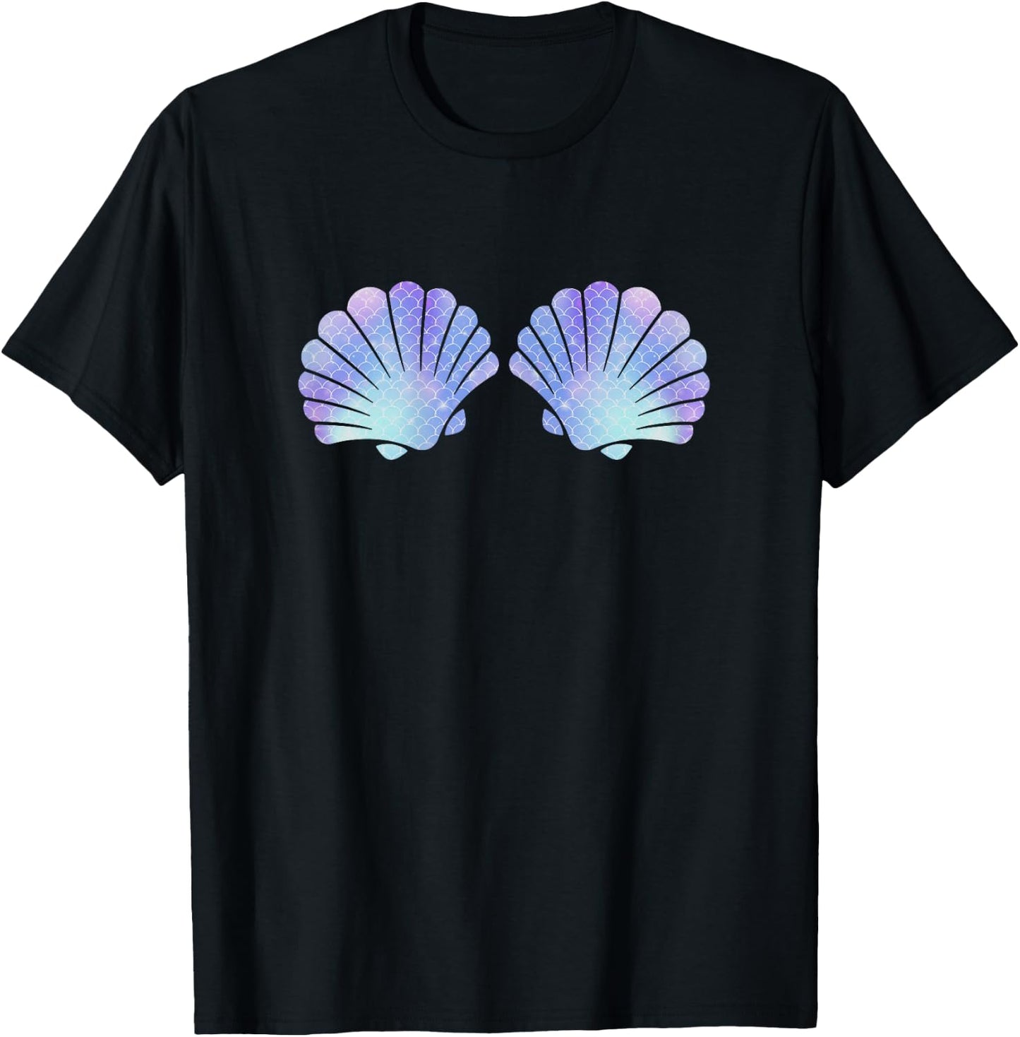 Meerjungfrau Kostüm Damen Karneval Meer Muschel , black T-Shirt - T-Shirt | Black