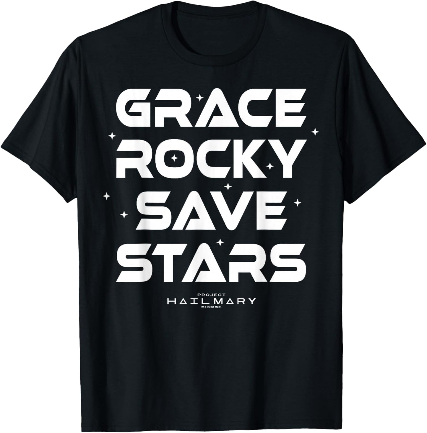 Project Hail Mary Grace Rocky Save Stars Poster T-Shirt - T-Shirt | Black
