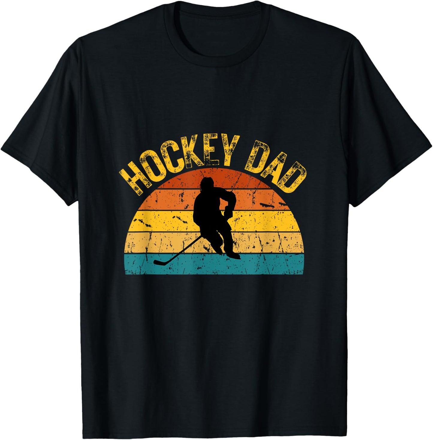 Ice Hockey Retro Vintage Player Hockey Dad Men Father T-Shirt - T-Shirt | Black