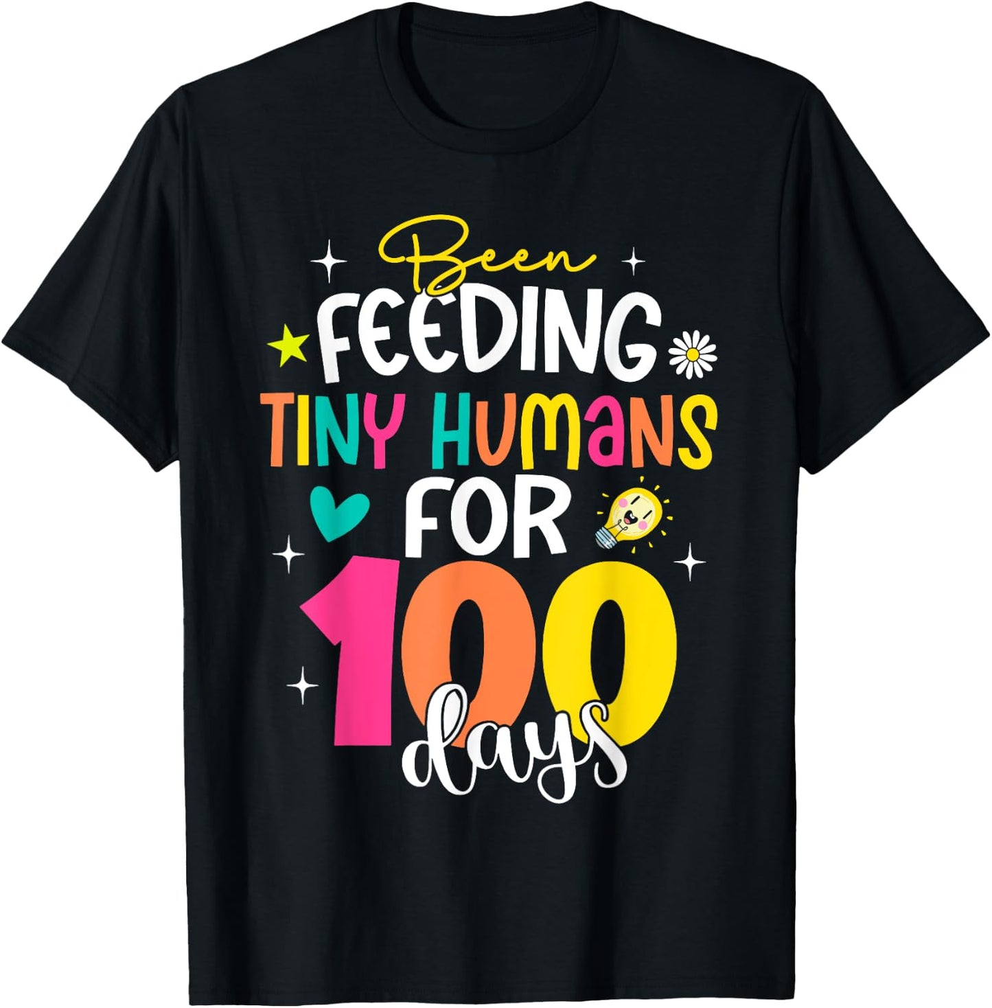 Been Feeding Tiny Humans 100 Days School Lunch Lady Cook T-Shirt - T-Shirt | Black