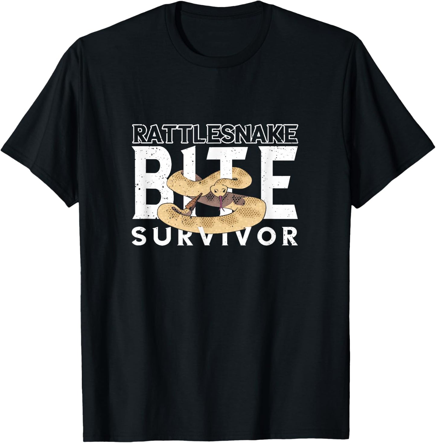 Rattlesnake Bite Survivor Snake Reptile Lovers Snake Lovers T-Shirt - T-Shirt | Black