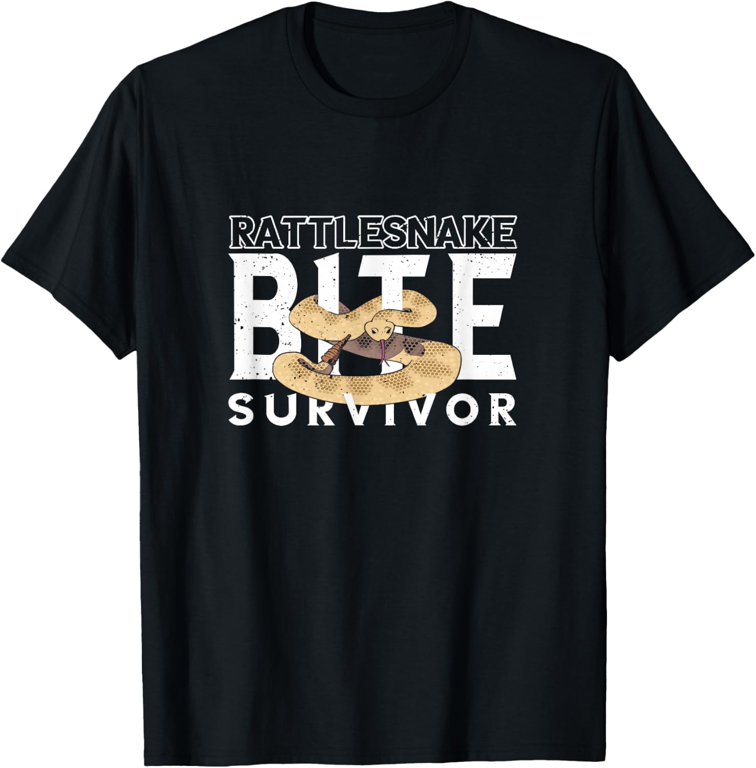 Rattlesnake Bite Survivor Snake Reptile Lovers Snake Lovers T-Shirt - T-Shirt | Black