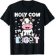 Holy Cow I'm Eight Years Old Cute Cow 8th Birthday Party T-Shirt - T-Shirt | Black