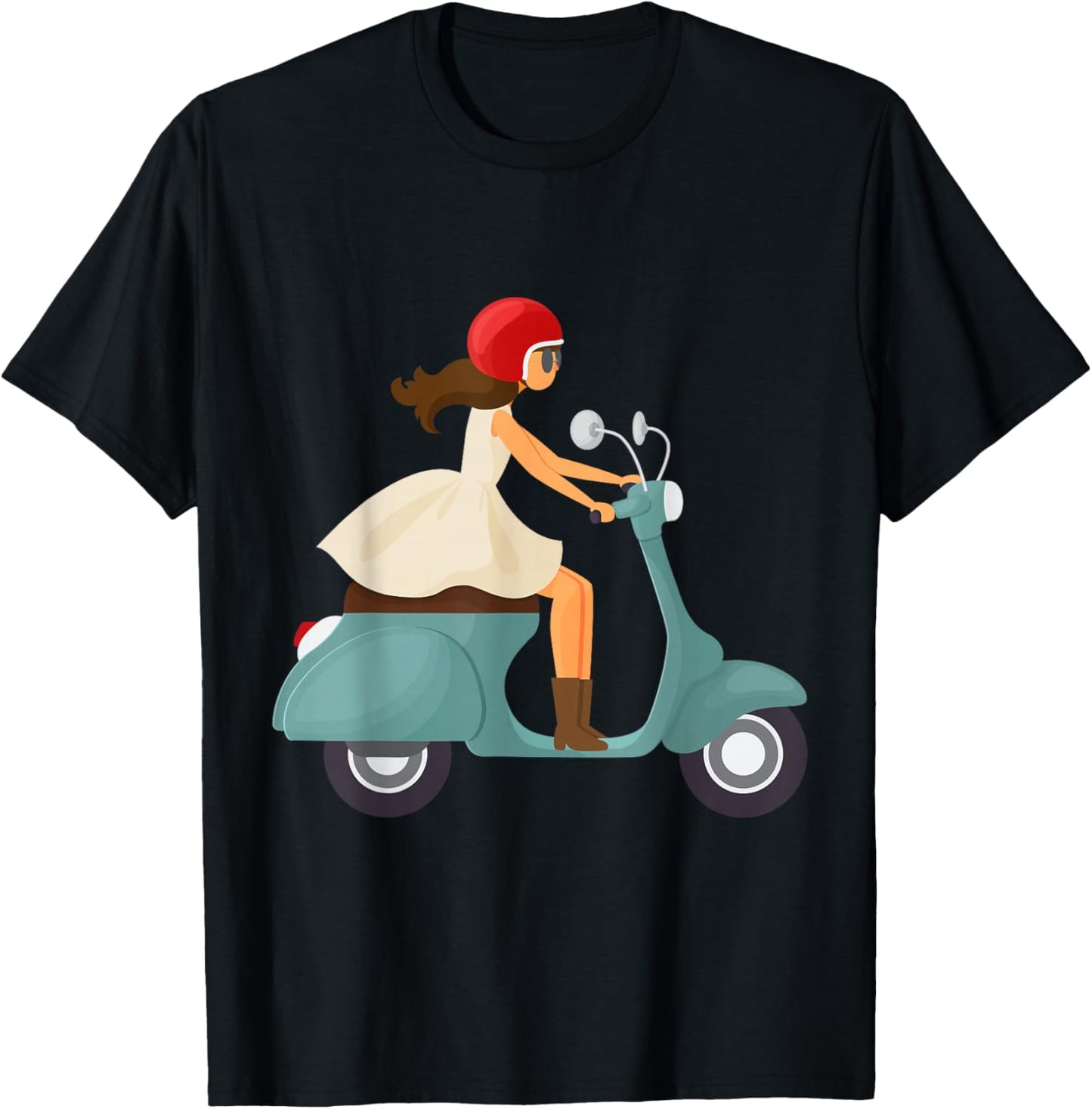 Girl on a Scooter T-Shirt - T-Shirt | Black
