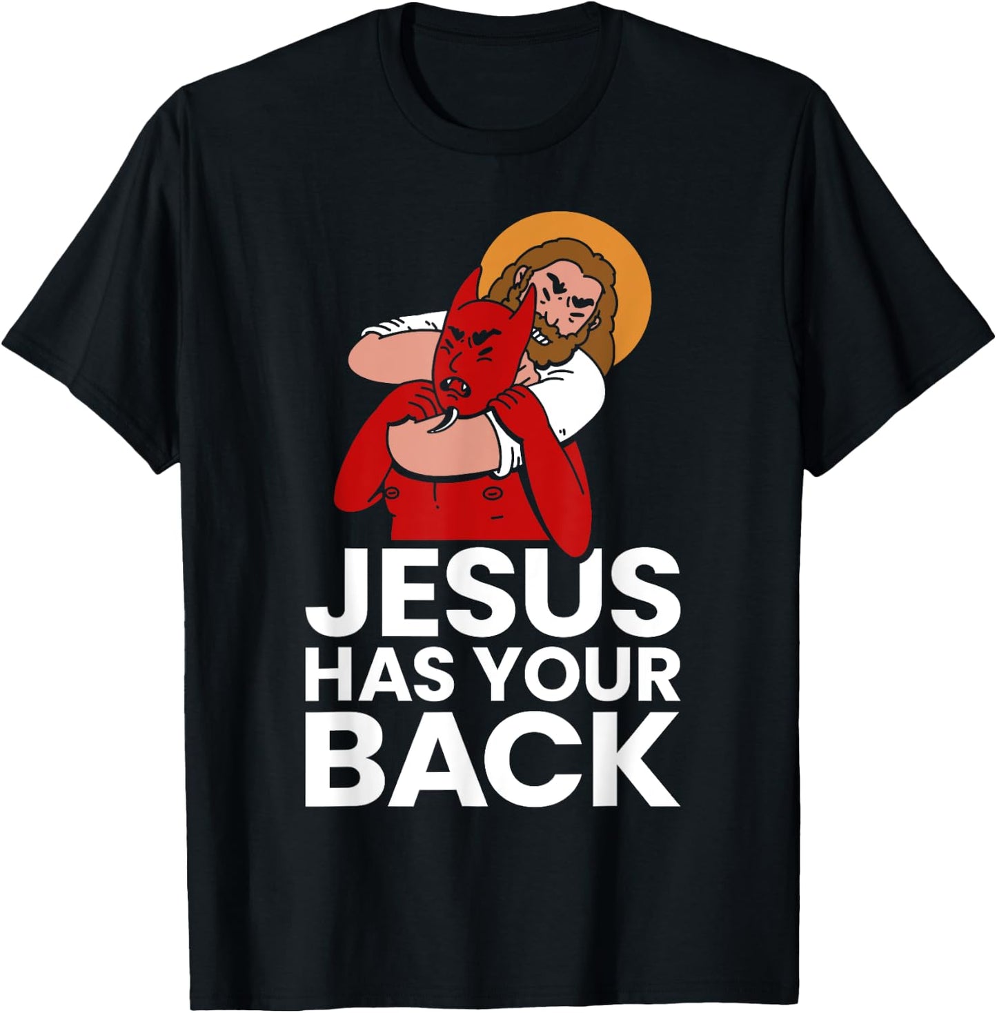 Jesus Has Your Back Christian Jiu-Jitsu Jew Jitsu MMA T-Shirt - T-Shirt | Black
