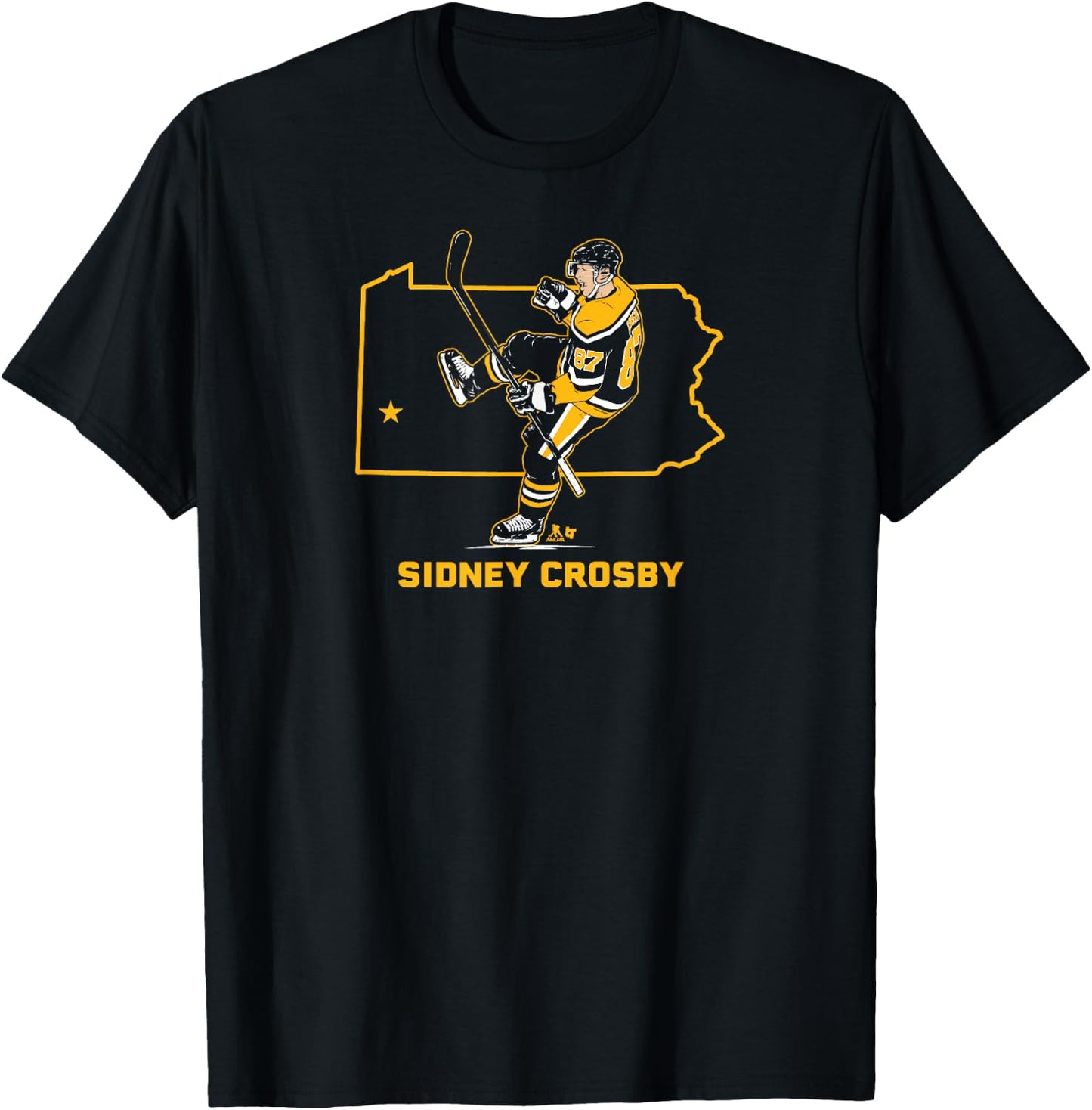 Sidney Crosby: State Star - Pittsburgh Hockey T-Shirt - T-Shirt | Black