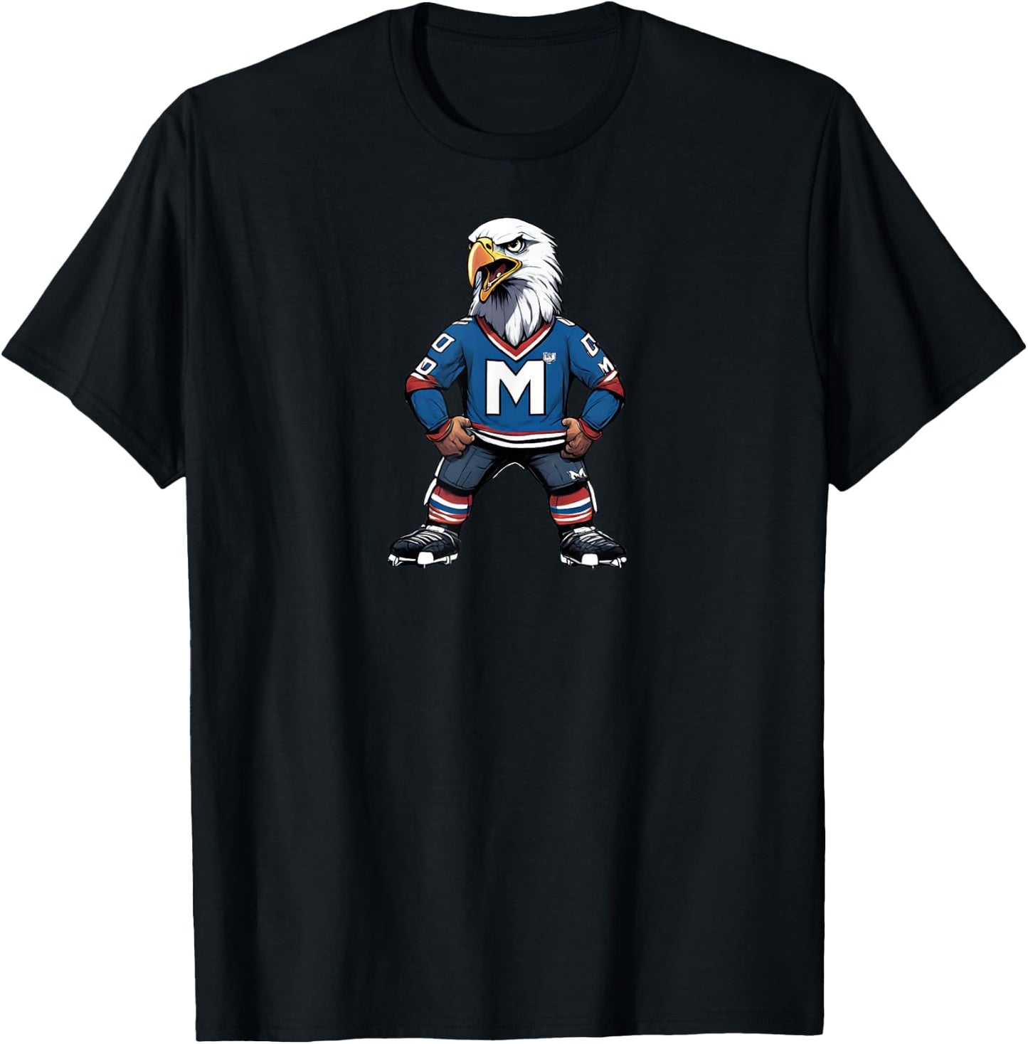 with Adler Fan Ice Hockey Rise Mannheim, black T-Shirt - T-Shirt | Black