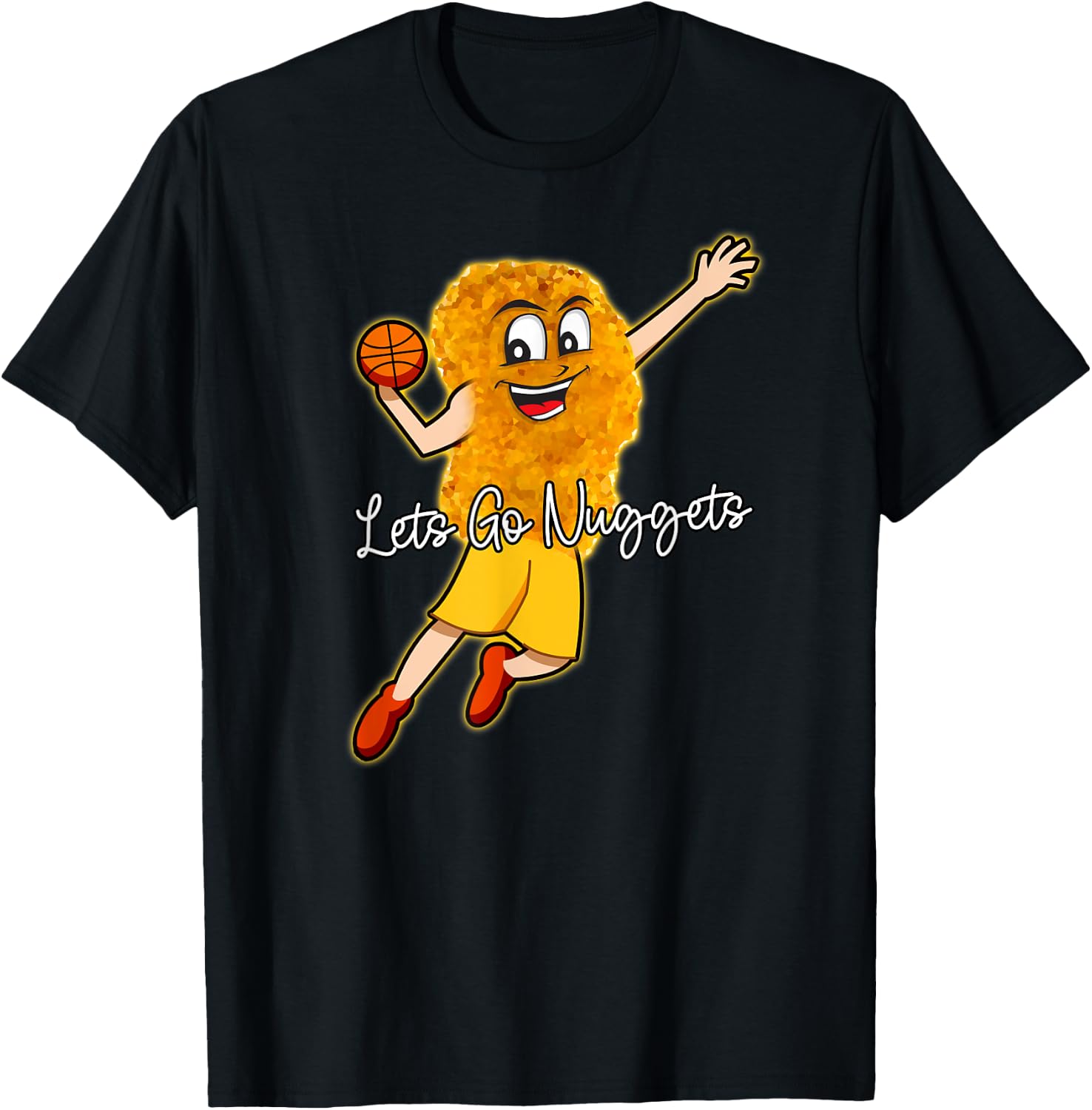 Lets Go Nuggets - Chicken Nugget Basketball Player T-Shirt - T-Shirt | Black