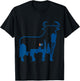 Durham NC City Skyline Standing Bull Silhouette T-Shirt - T-Shirt | Black