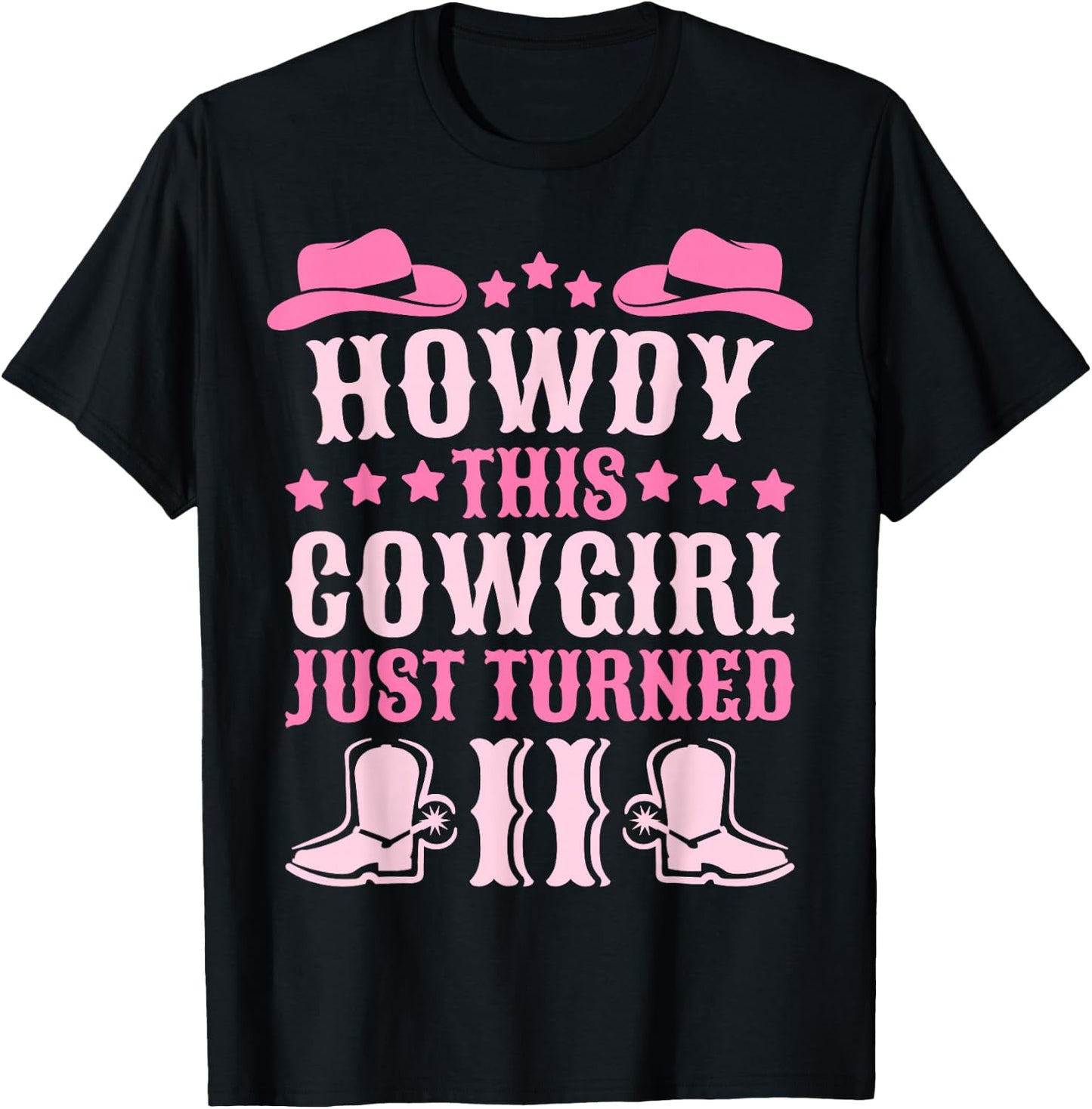 11yr Birthday Cowgirl Western 11 Year Old Girl 11th Birthday T-Shirt - T-Shirt | Black