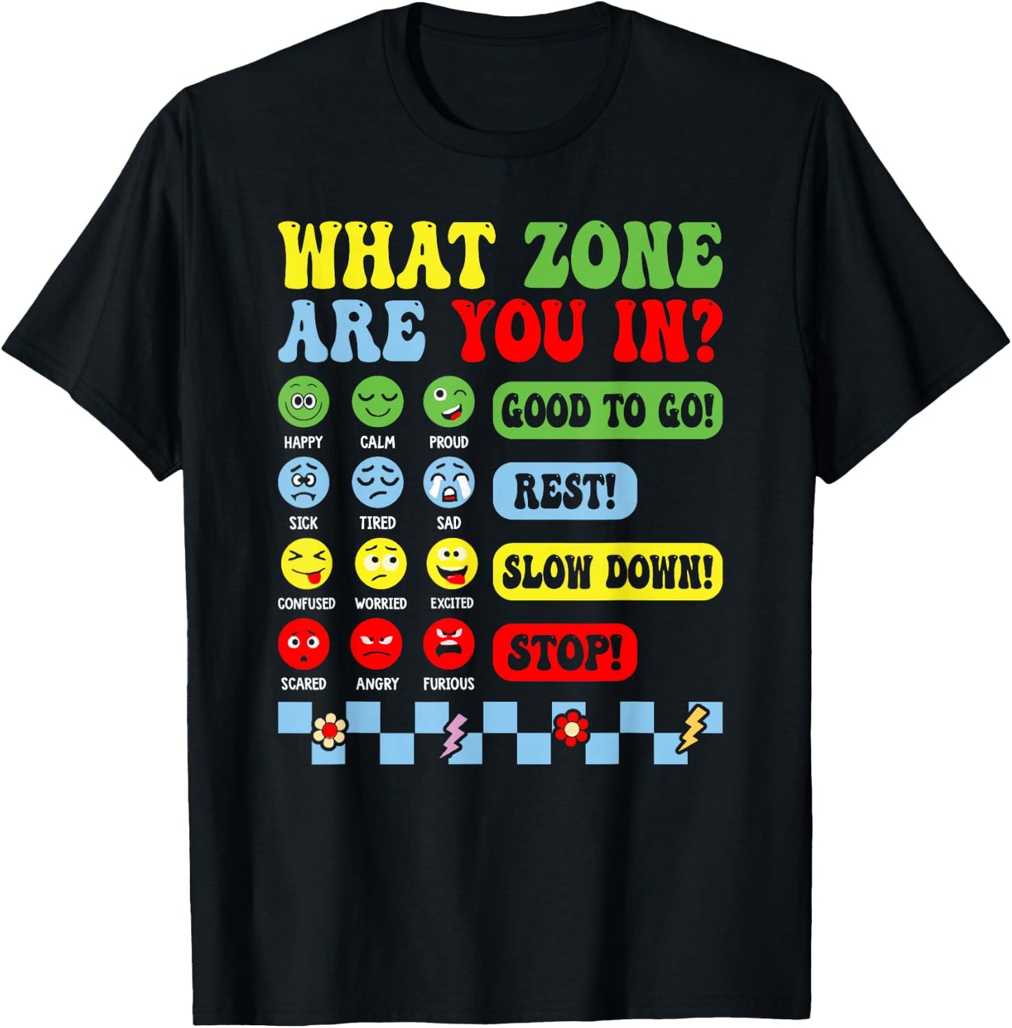Zone Of Regulation For School Counselor Mental Health Matter T-Shirt - T-Shirt | Black