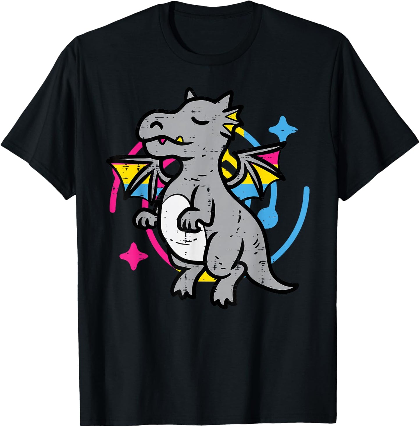 Pansexual Dragon Cute Pan Pride Flag Lgbtq Men Women Kids T-Shirt - T-Shirt | Black