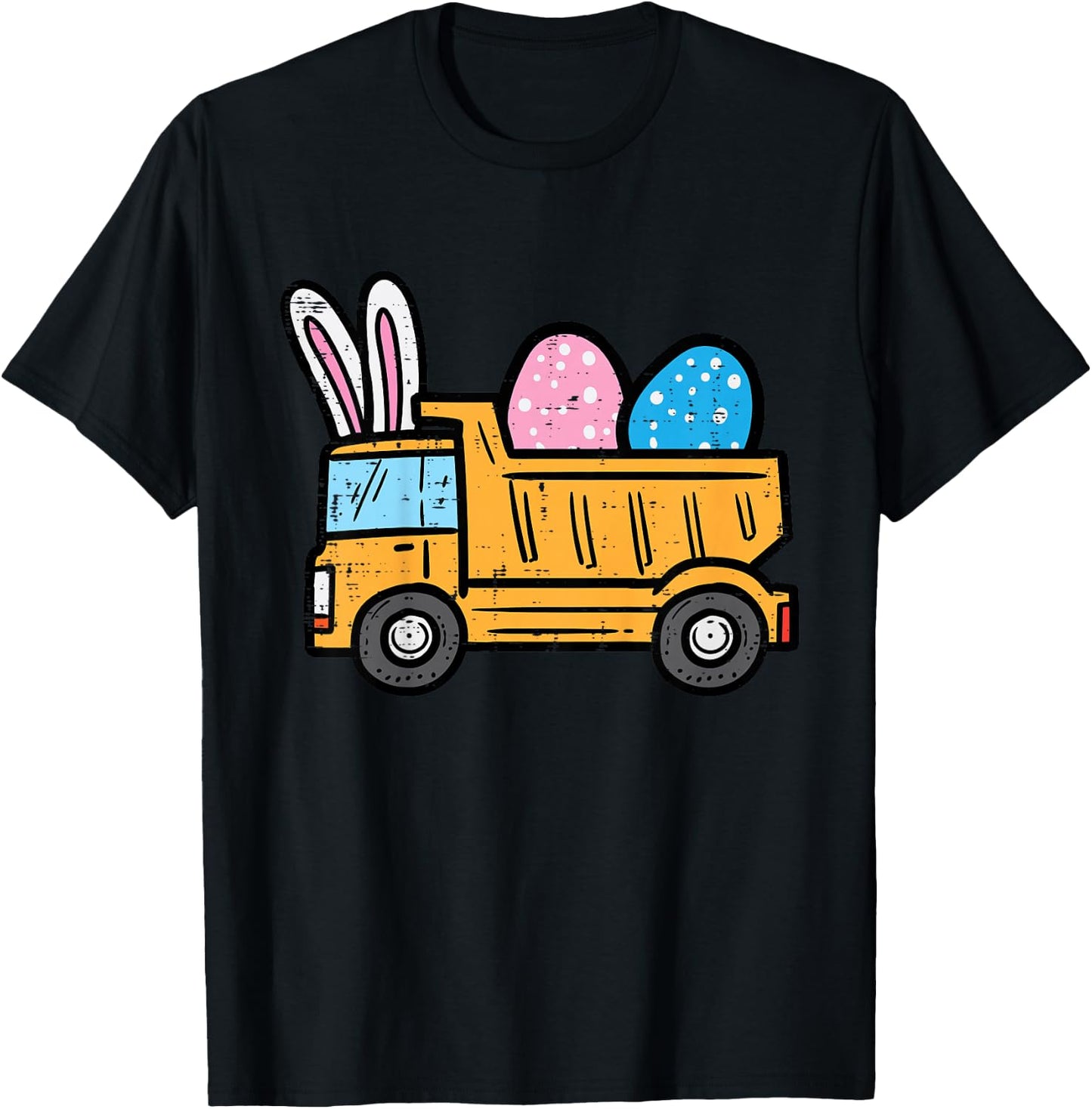 Kids Easter Dump Truck Eggs Construction Boys Kids Toddler Youth T-Shirt - T-Shirt | Black