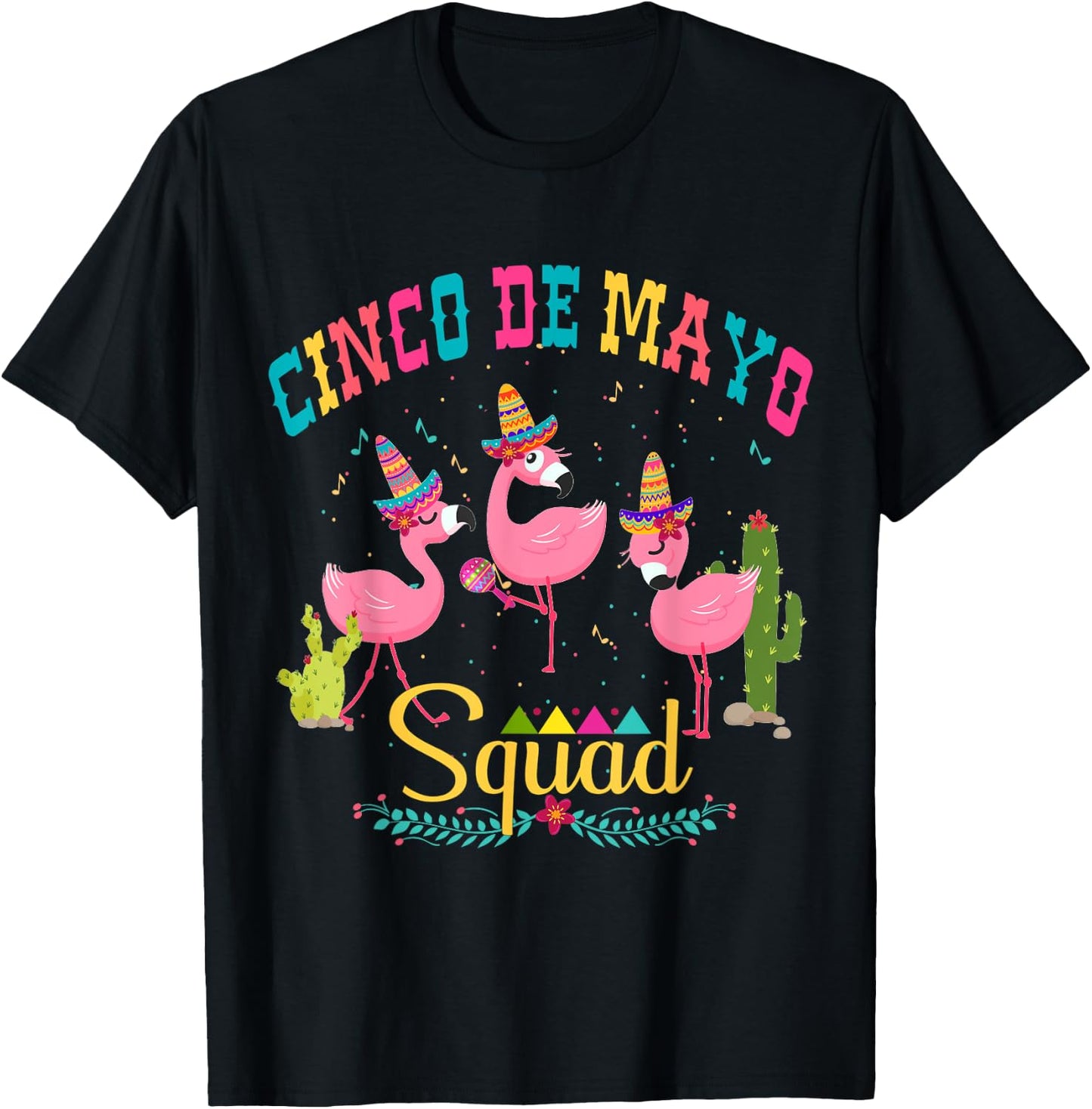 Cinco de Mayo Squad Flamingo Mamacita squad T-Shirt - T-Shirt | Black