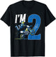 Kids 2nd Birthday Dirt Bike Boy Two Year Old Dirt Biker T-Shirt - T-Shirt | Black