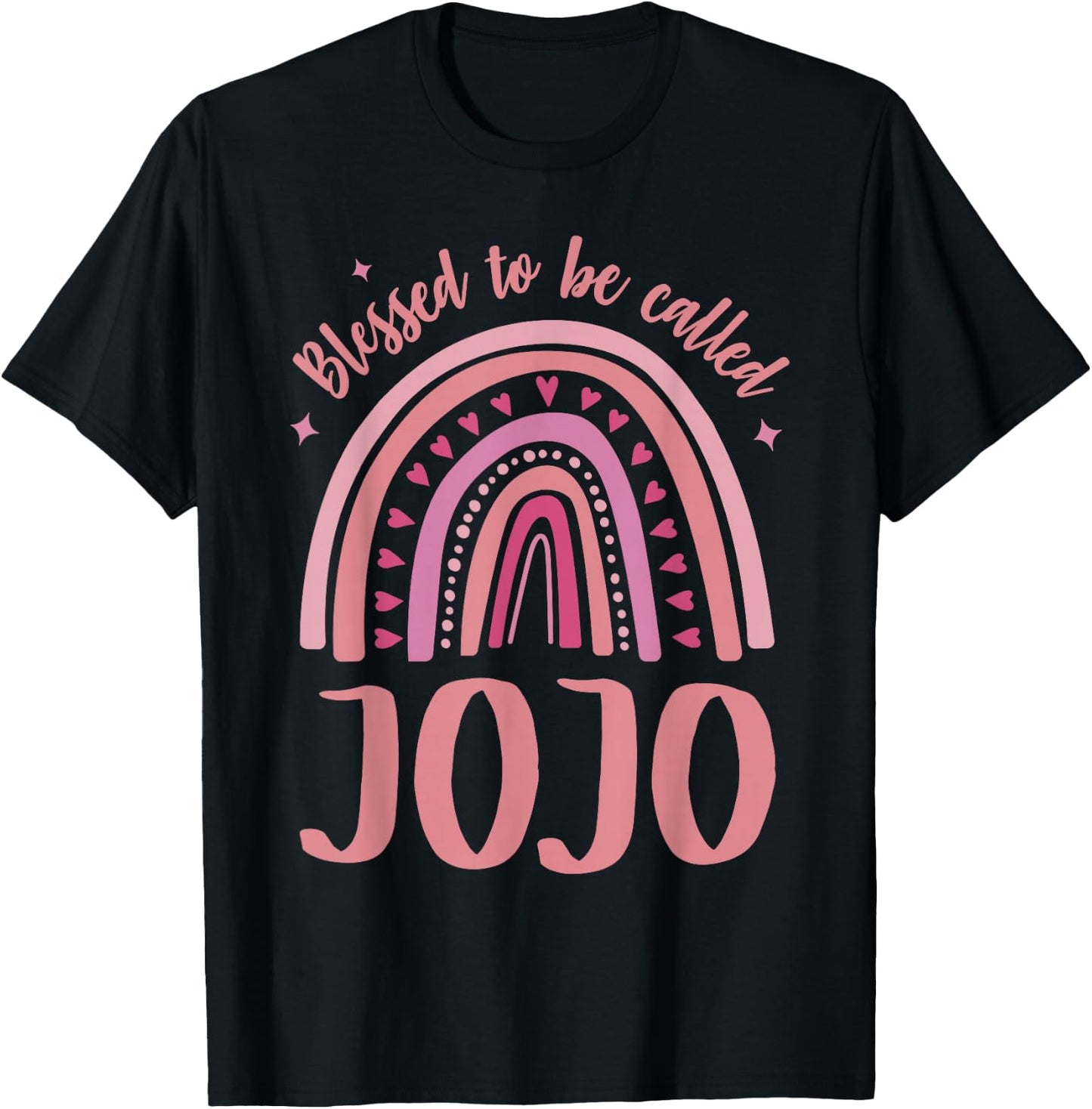 Jojo for Grandma Women Mother's Day Blessed Jojo T-Shirt - T-Shirt | Black