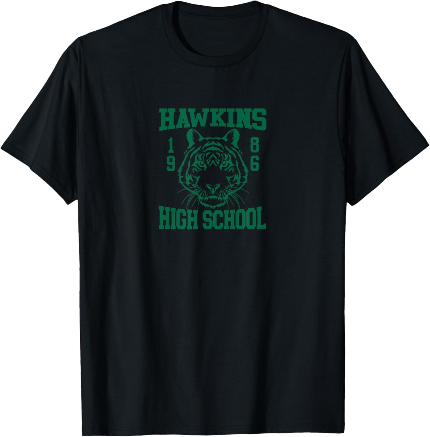 Stranger Things Hawkins High School , black T-Shirt - T-Shirt | Black