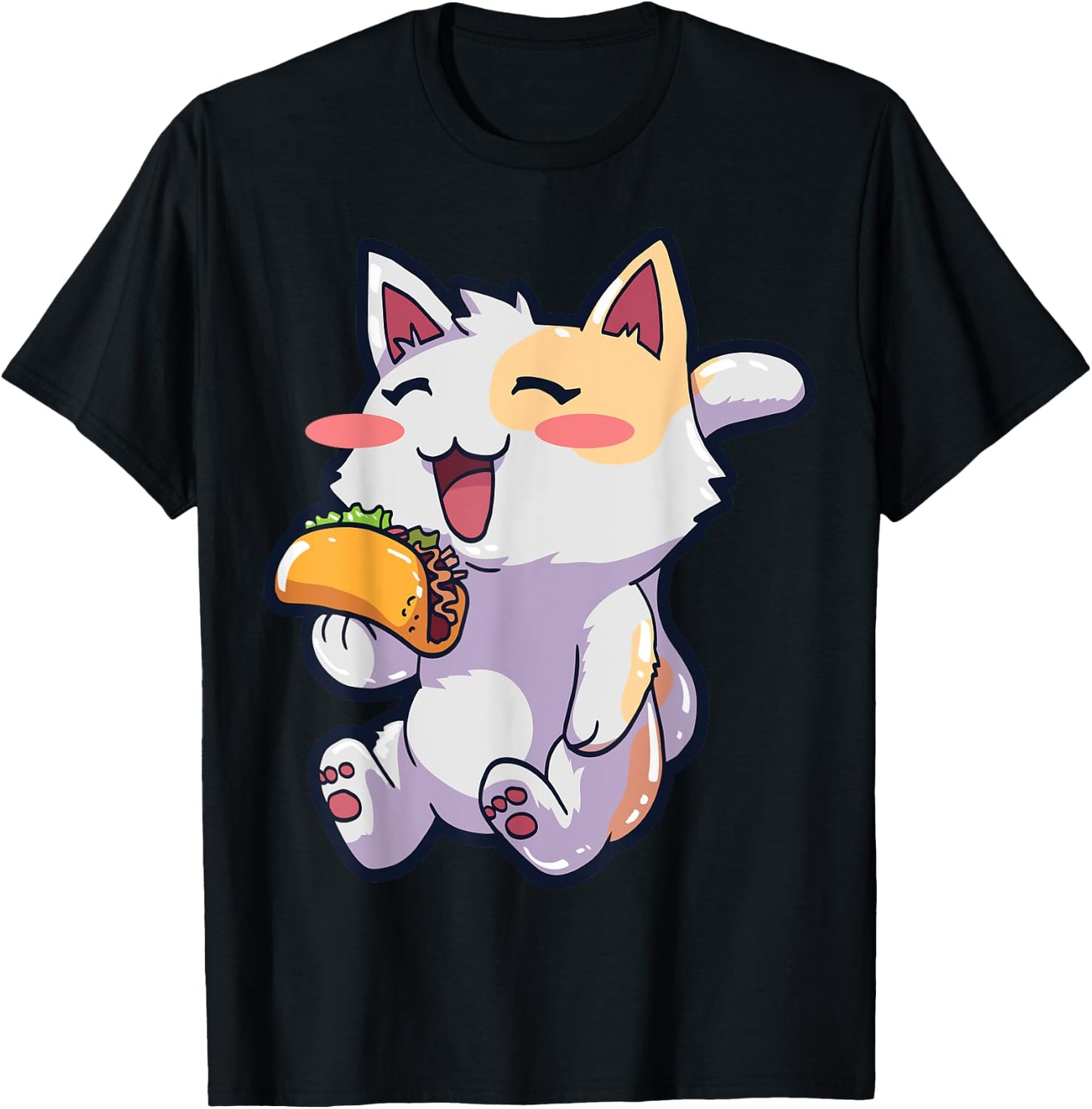 Anime Cat Taco Kawaii Neko T-Shirt - T-Shirt | Black