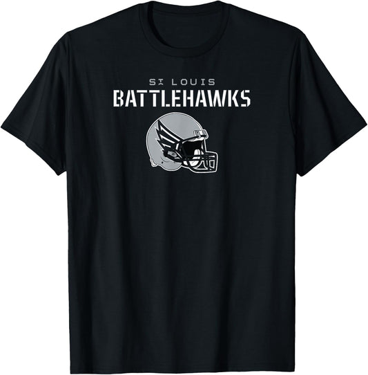 St. Louis Battlehawks - Vintage Helmet - St. Louis Football T-Shirt - T-Shirt | Black