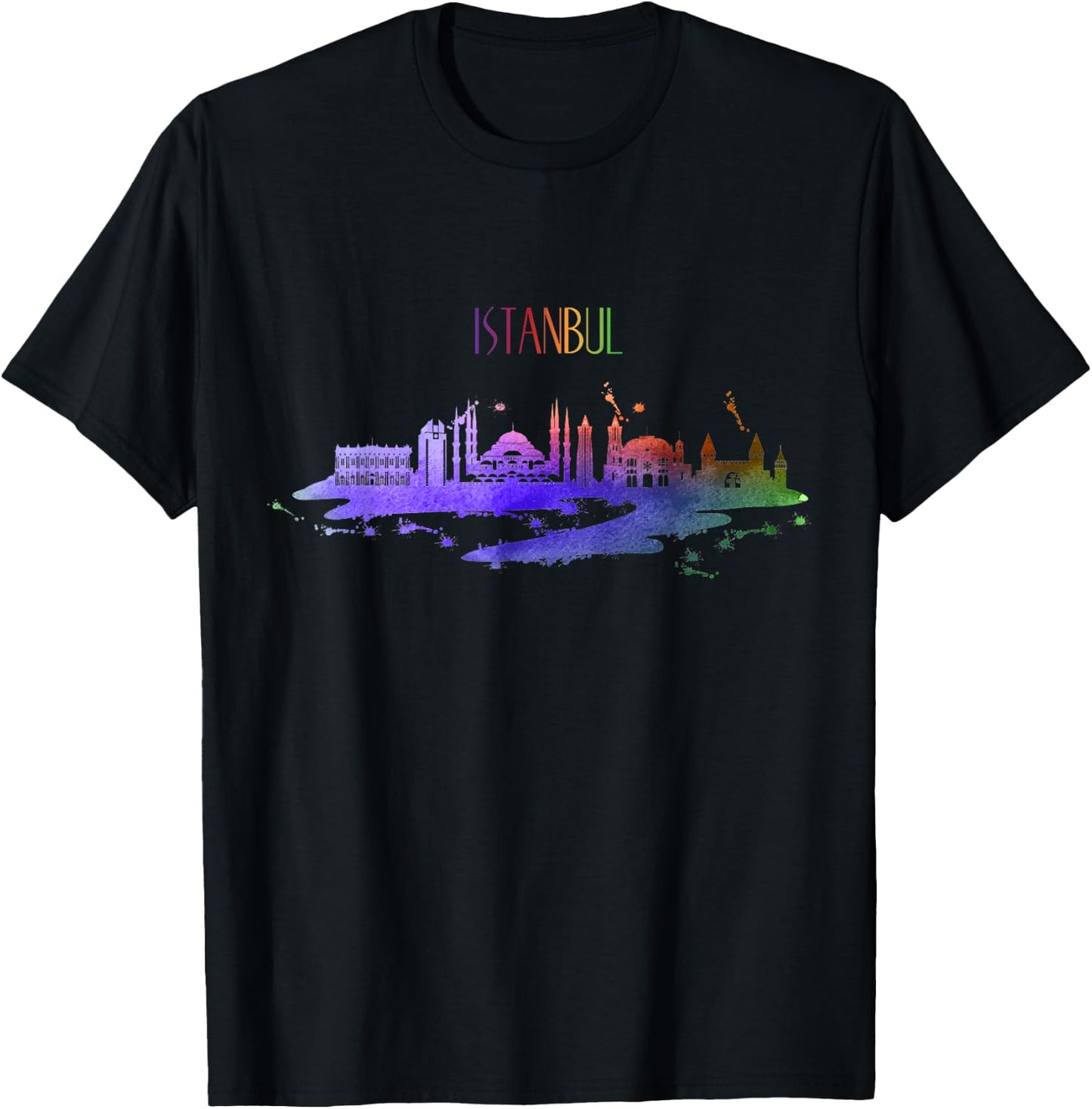 Turkish Souvenir Turkey with Istanbul Skyline T-Shirt - T-Shirt | Black
