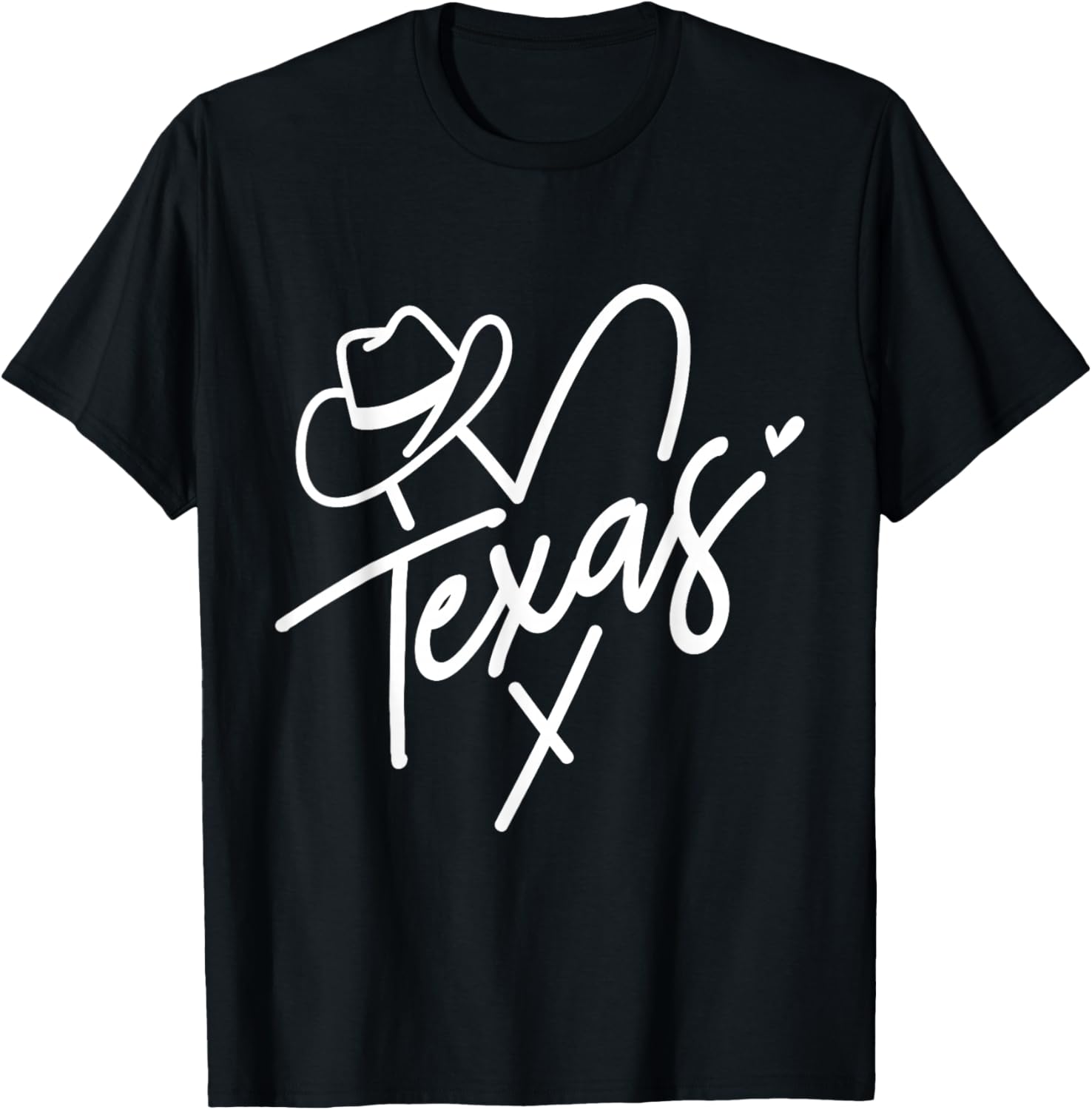 Texas Heart Hat State Pride Design T-Shirt - T-Shirt | Black