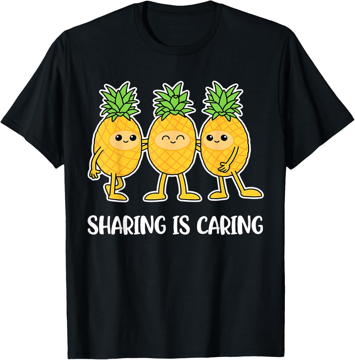 Sharing Is Caring Pineapple T-Shirt - T-Shirt | Black