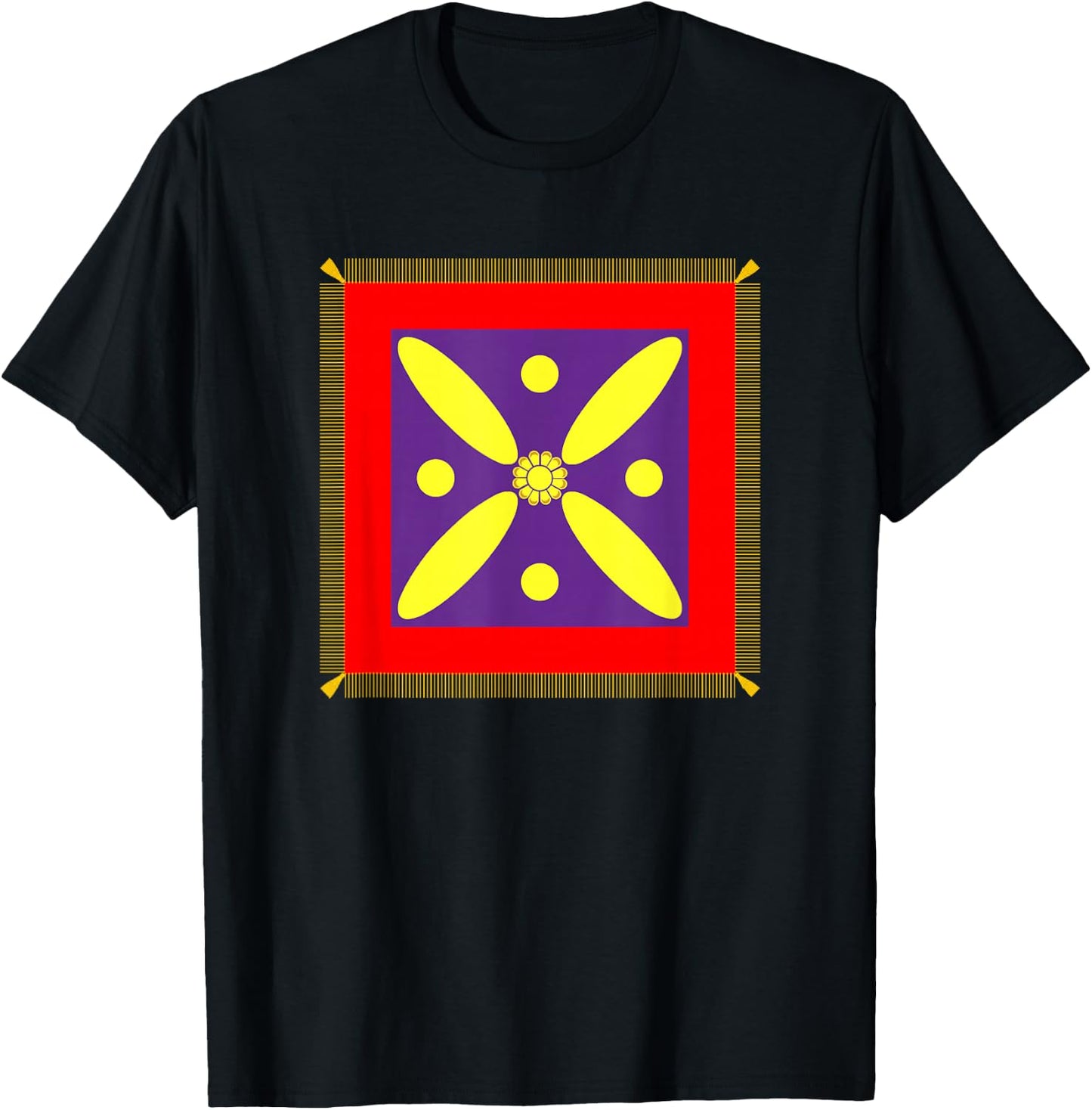Derafsh Kaviani Lotus Flower Iranian History Flag Badge , black T-Shirt - T-Shirt | Black