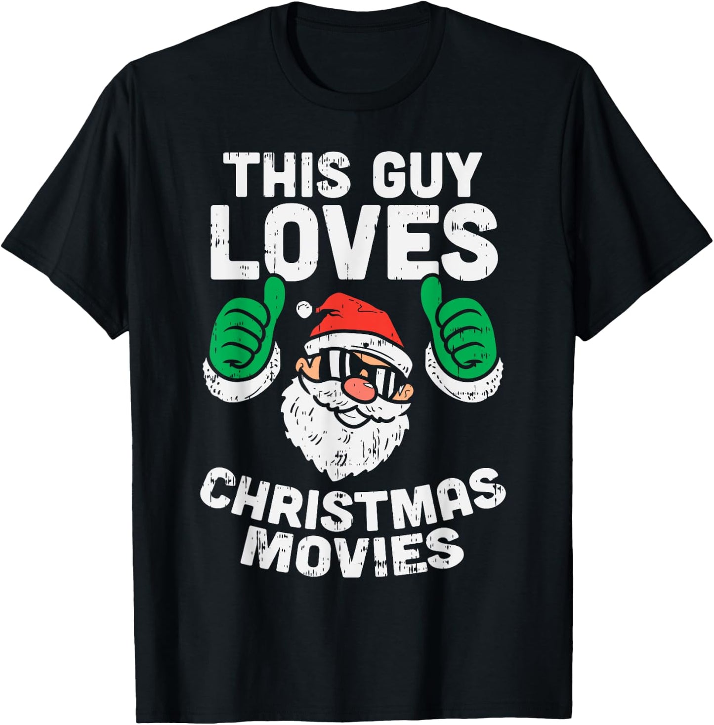 This Guy Loves Christmas Movies Santa Matching Xmas Men Gift T-Shirt - T-Shirt | Black