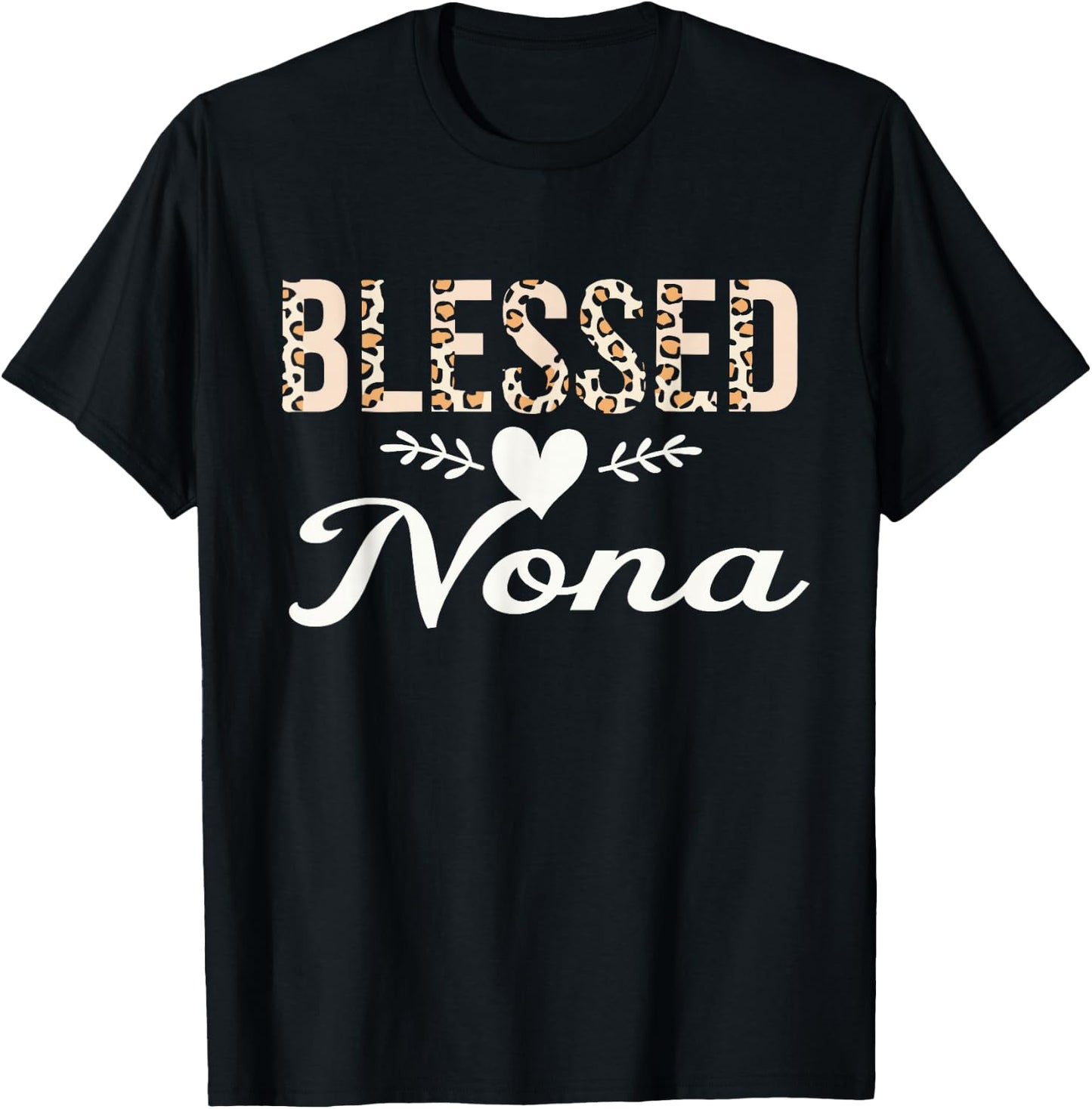 Blessed Nona Cute Leopard T-Shirt - T-Shirt | Black