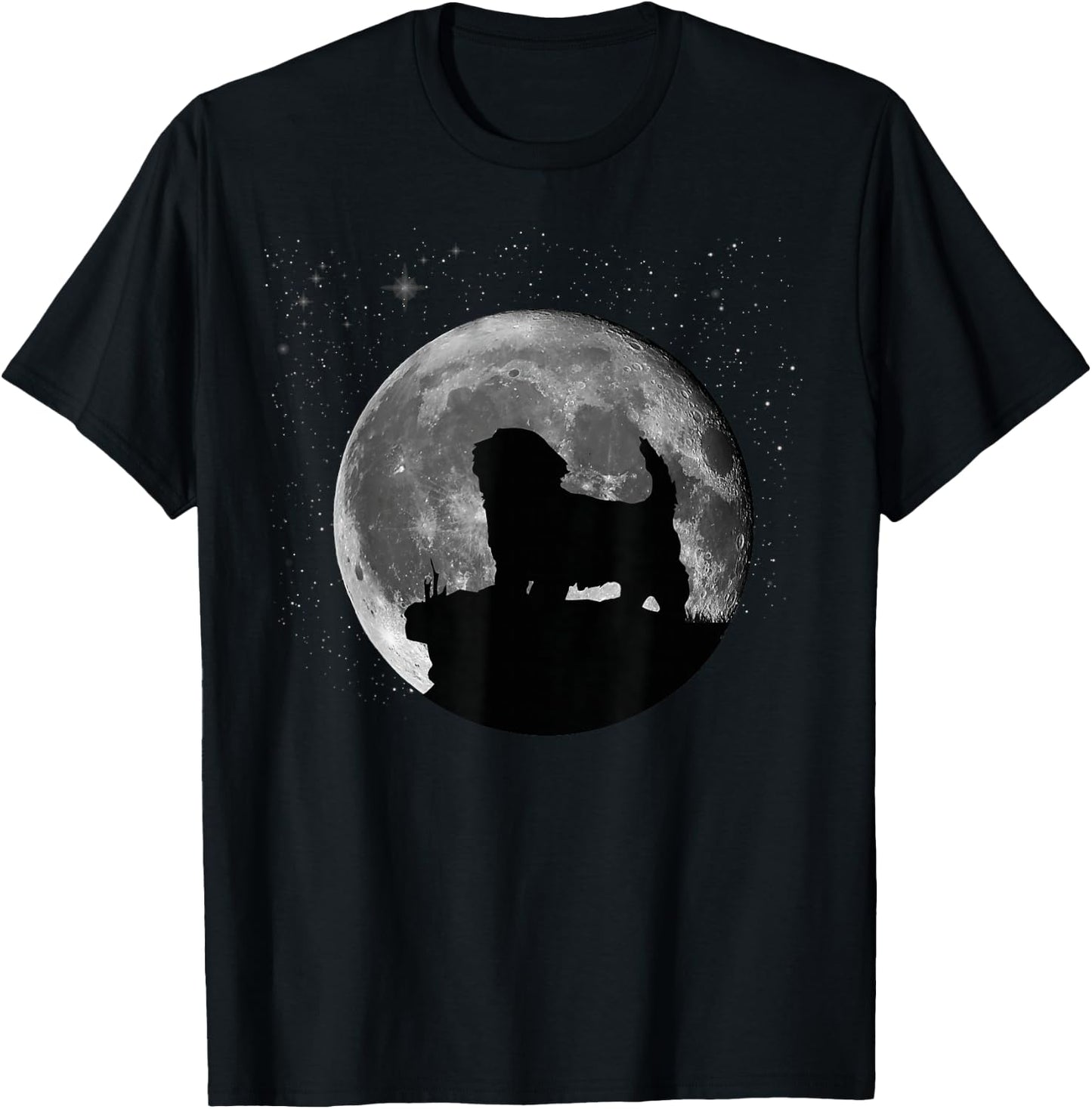 Havanese Dog Moon T-Shirt - T-Shirt | Black