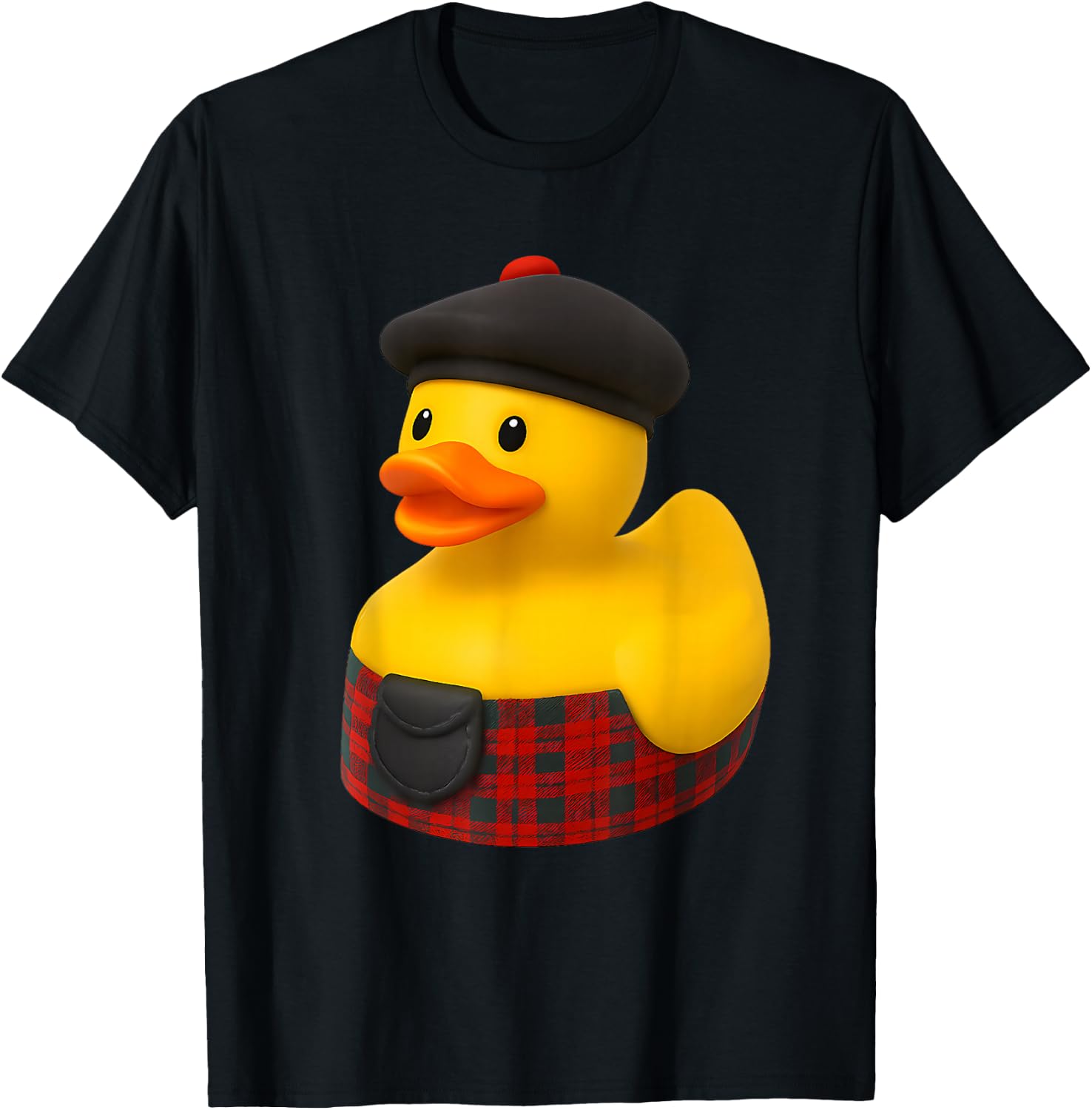 Rubber Duck Wearing a Kilt Scotland Scottish T-Shirt - T-Shirt | Black