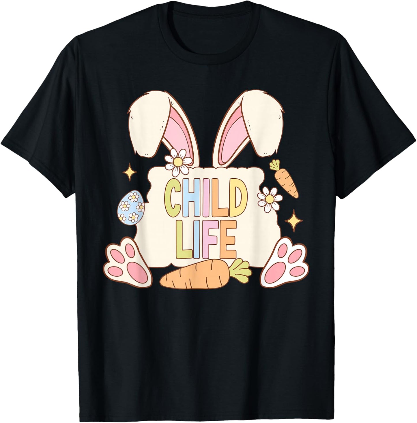 Retro Easter Bunny Child Life Therapist CLS CLS Healthcare T-Shirt - T-Shirt | Black
