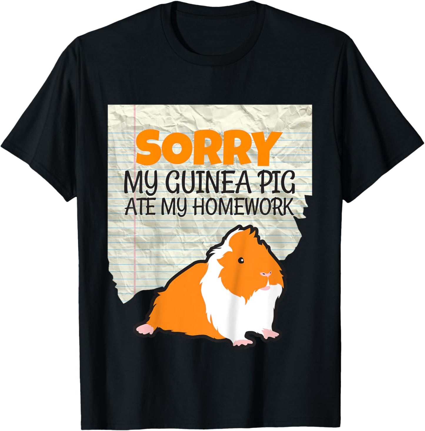 Sorry My Guinea Pig ate my Homework Kids School T-Shirt - T-Shirt | Black