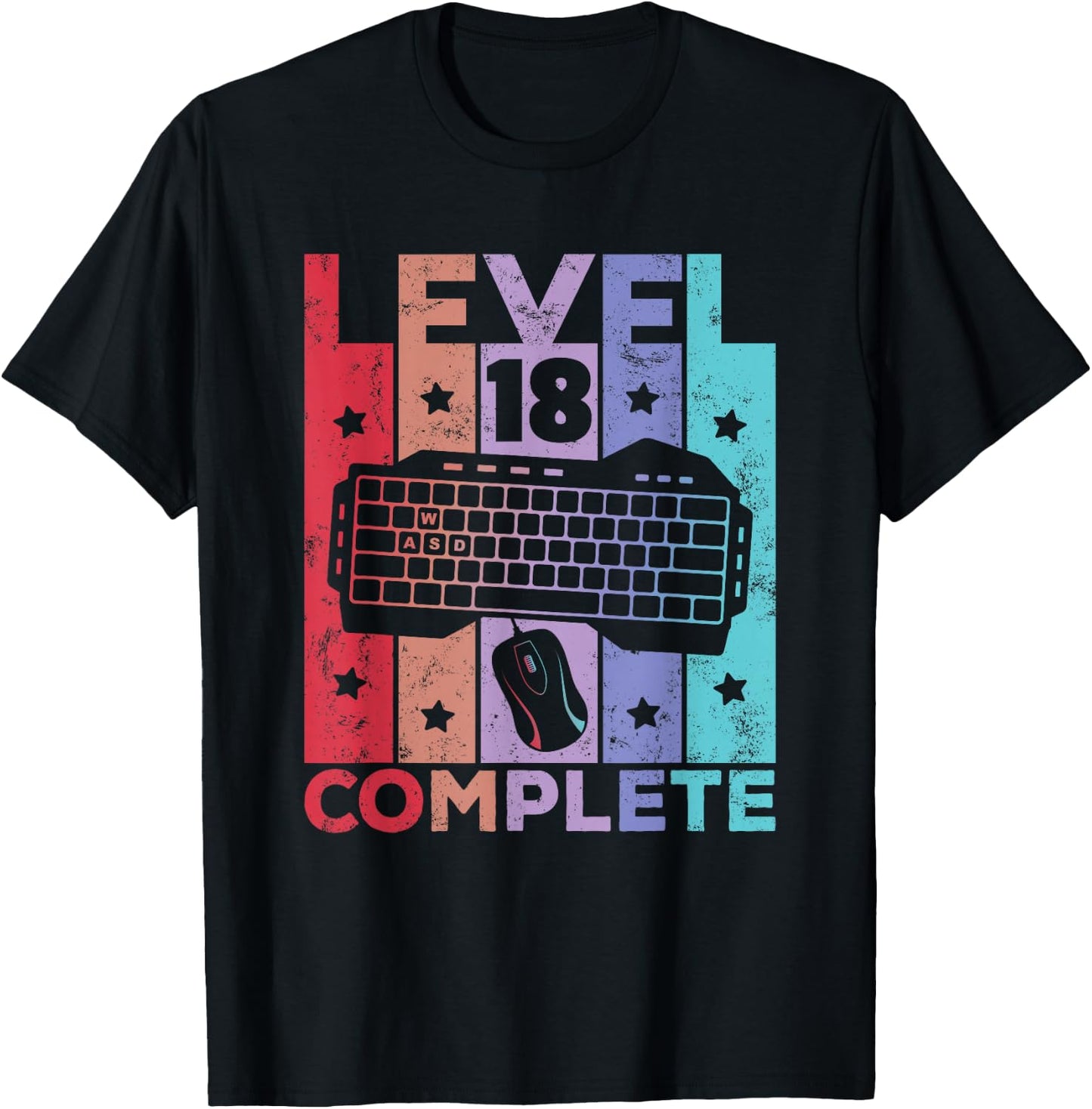 18th Birthday Boy Girl 18 Years Level 18 Gaming Gamer , black, s T-Shirt - T-Shirt | Black