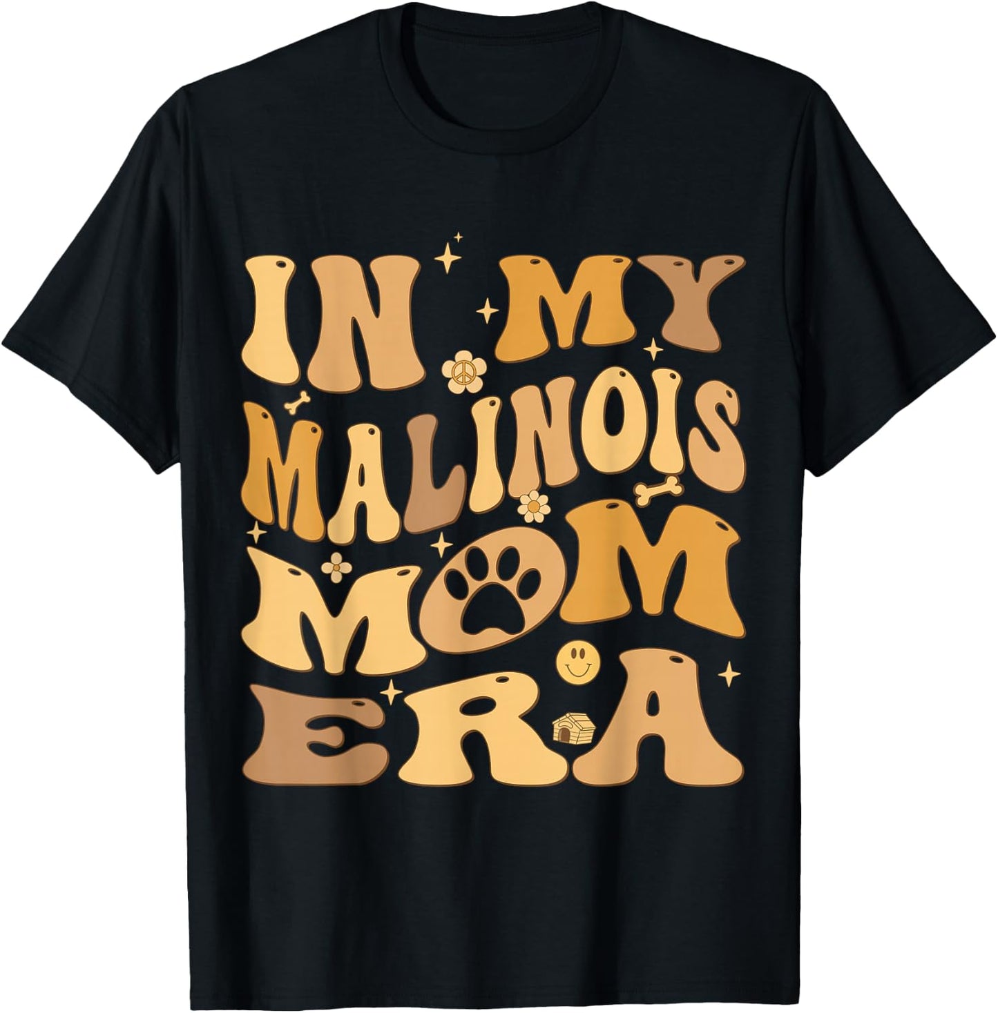 In My Belgian Malinois Mom Era Groovy Maligator Dog Owner T-Shirt - T-Shirt | Black