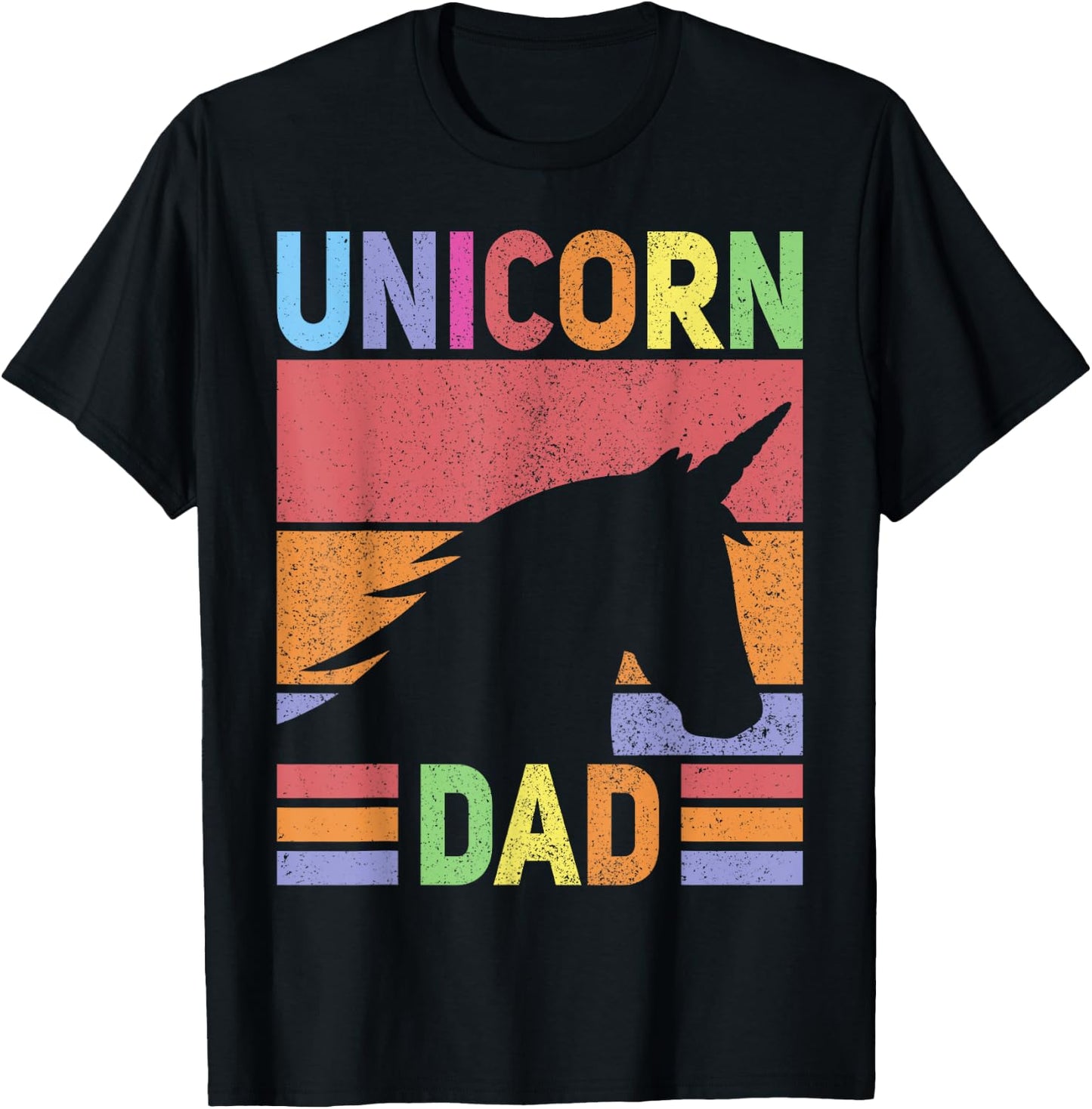 Unicorn Birthday Outfit Dad Unicorn Costume Bday Dad Unicorn T-Shirt - T-Shirt | Black