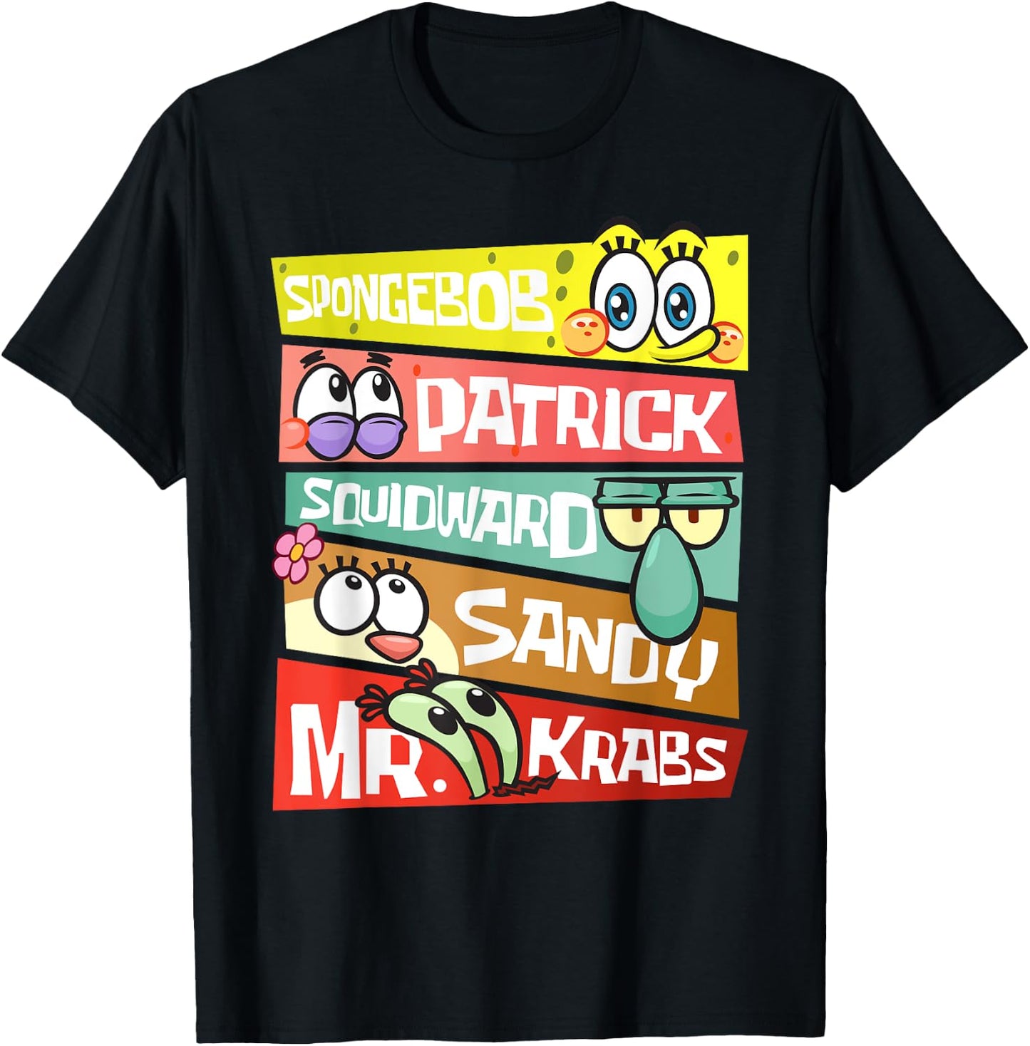 Mademark x SpongeBob SquarePants - SpongeBob Patrick Squidward Sandy Mr Krabs SpongeBob Fans T-Shirt - T-Shirt | Black