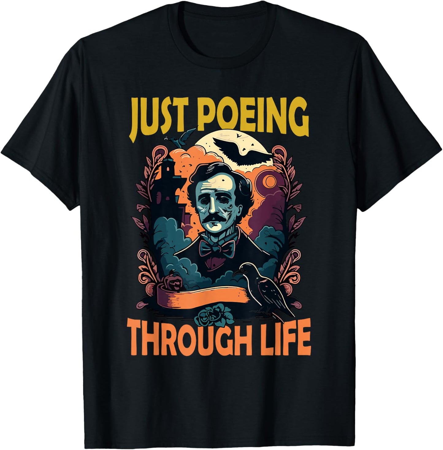Gothic Edgar Allan Poe The Raven Dark Academia Literature T-Shirt - T-Shirt | Black
