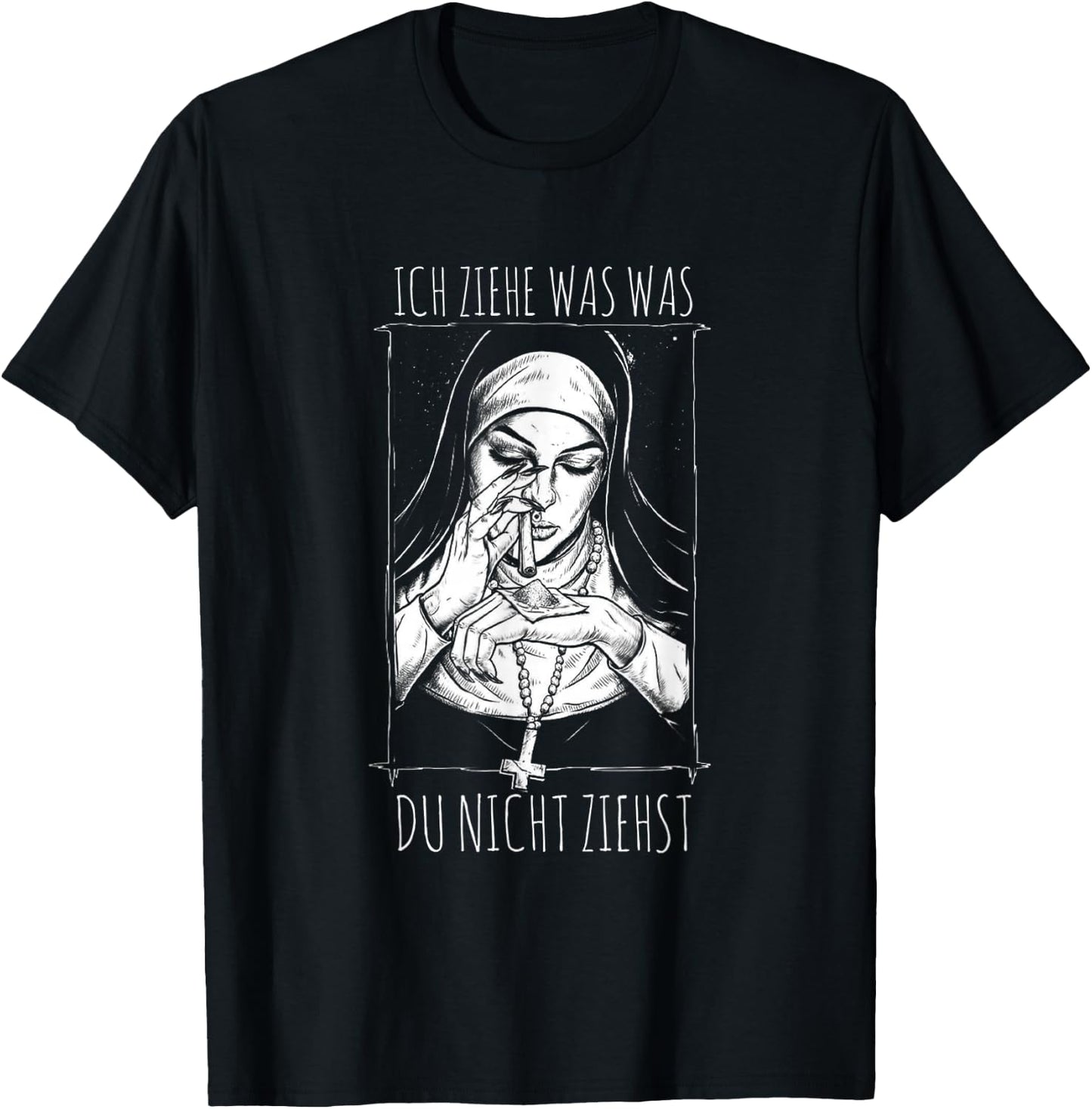 with German Text "Ich Ziehe Was Du Nicht Ziehst" Tekk HardTekk nun, black T-Shirt - T-Shirt | Black