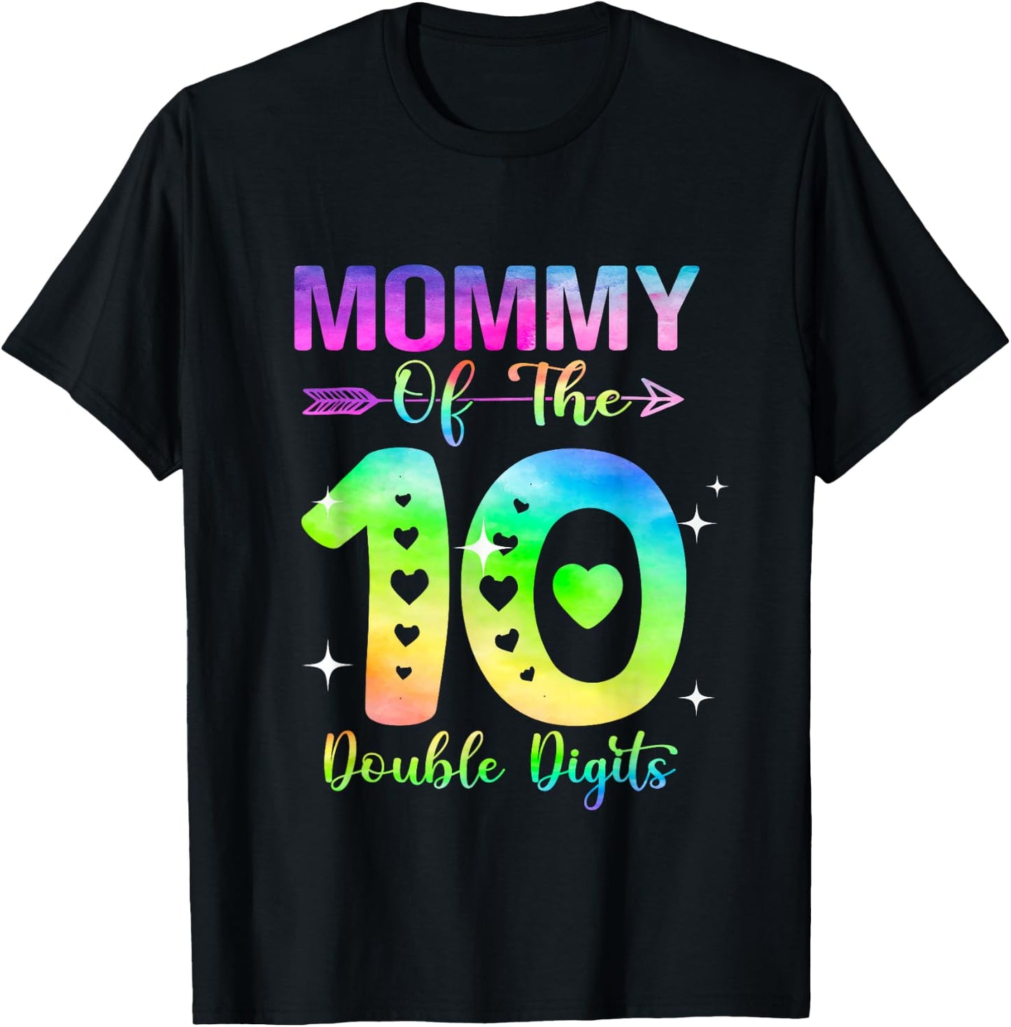 Mommy of The Birthday Girl Double Digits 10th Birthday Mom T-Shirt - T-Shirt | Black