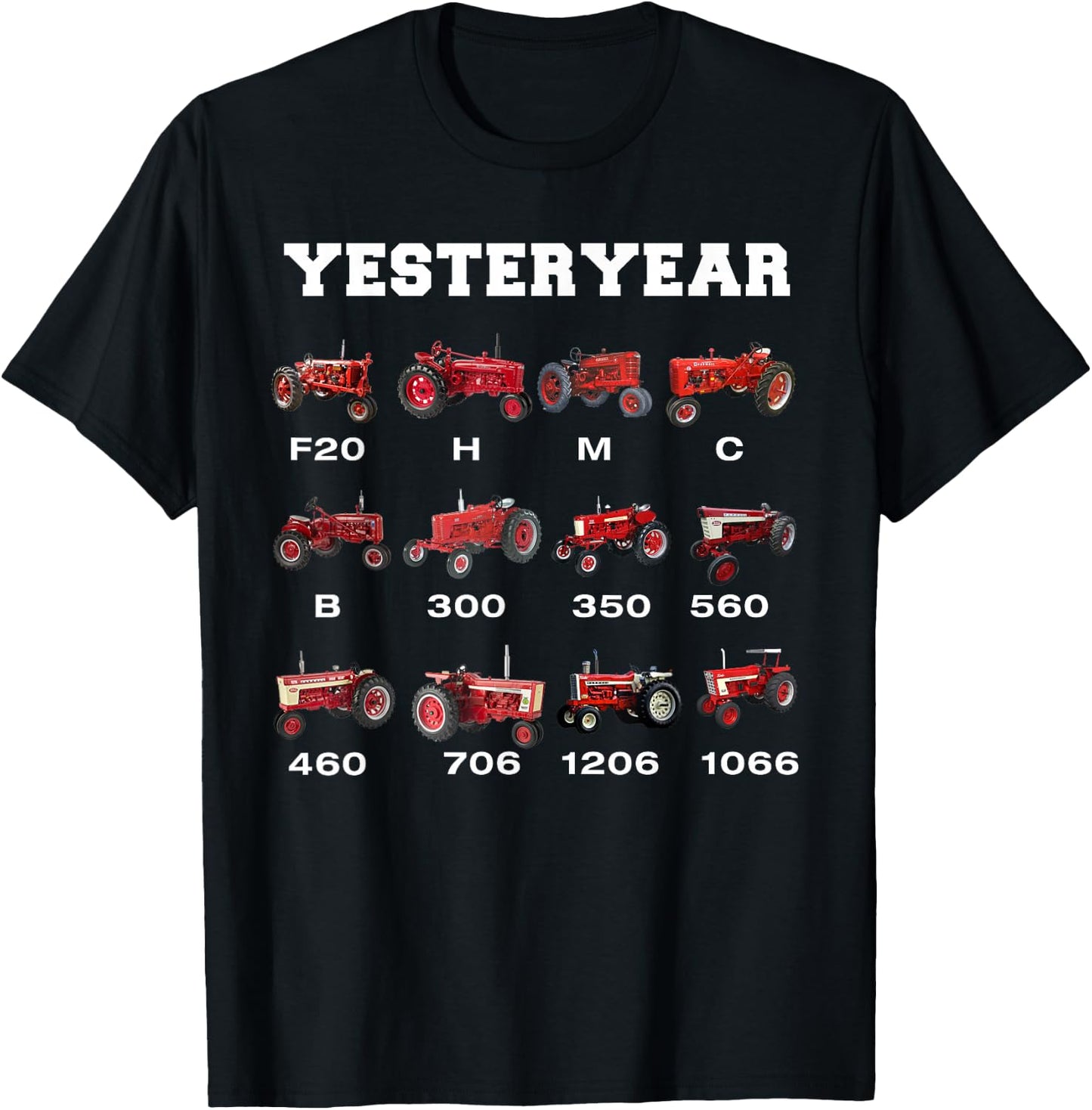 Vintage Tractor Yesteryear Farmer Gift T-Shirt - T-Shirt | Black