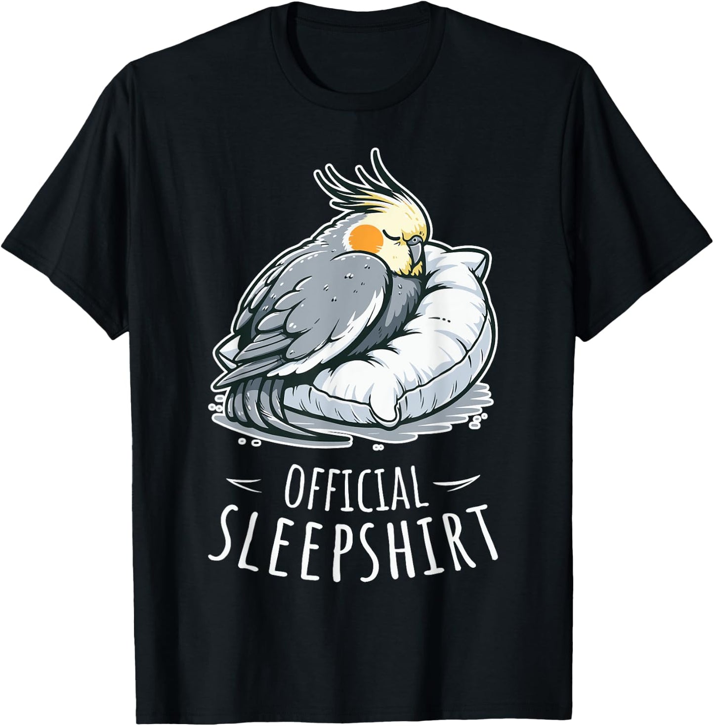 Sleep And Napping Official Sleepshirt Cockatiel T-Shirt - T-Shirt | Black