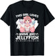 Girl Loves Anime And Jellyfish Japan Scuba Kawaii Jelly Fish T-Shirt - T-Shirt | Black