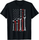 Vintage Mechanic Flag USA American Patriotic Flag Car T-Shirt - T-Shirt | Black